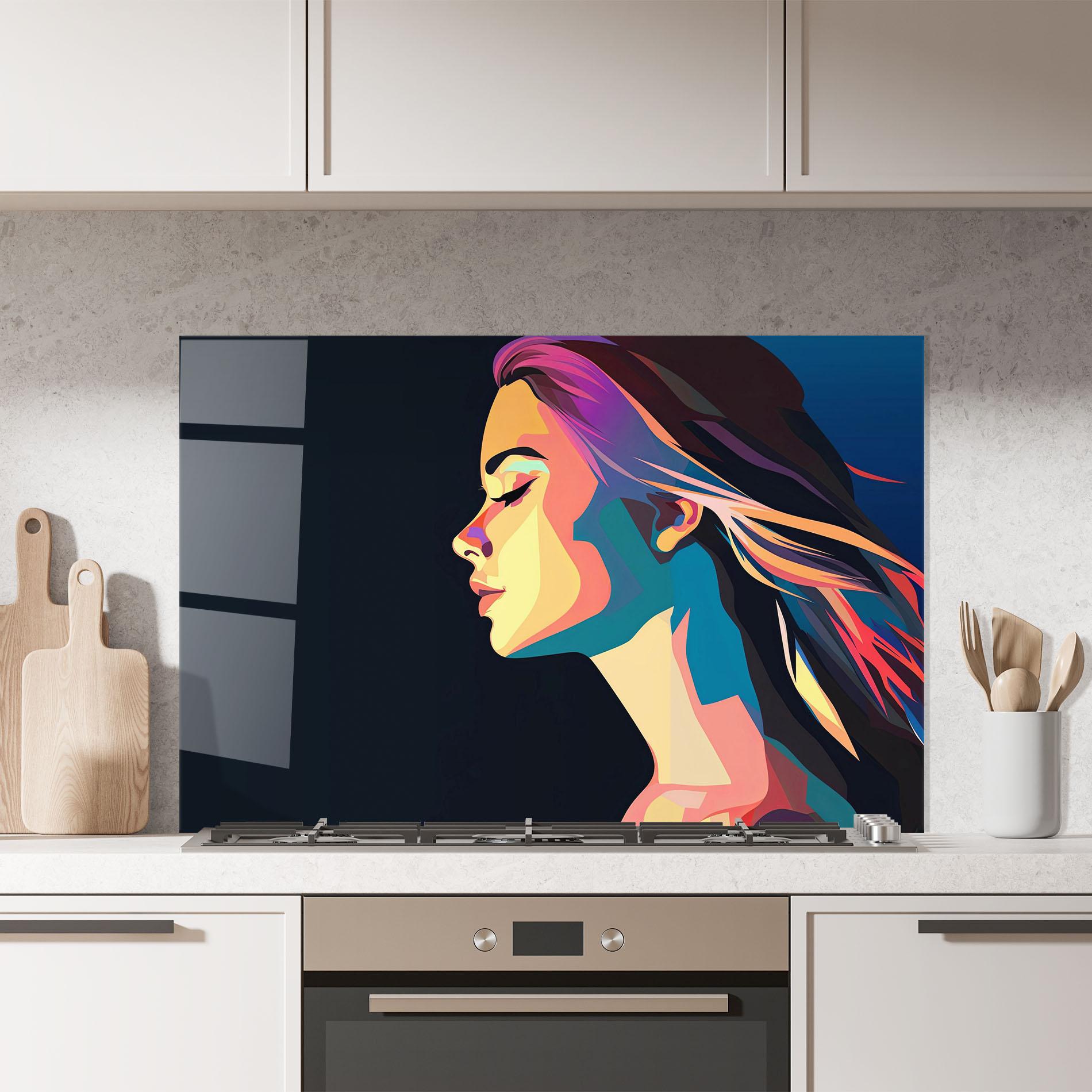 Стъклен панел за кухня Worm Pop Light mockup 7