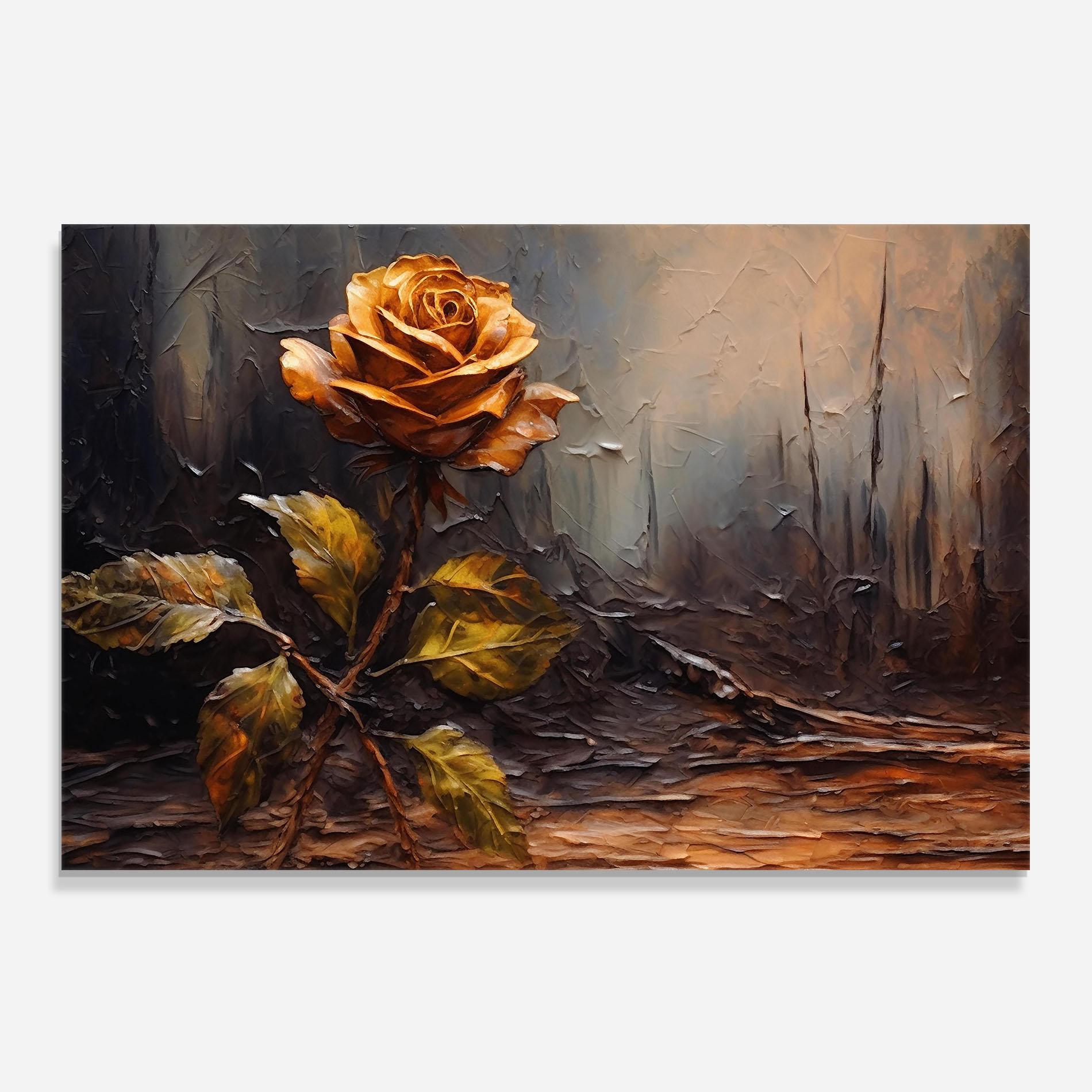 Стъклен панел за кухня Orange Rose Art mockup 0