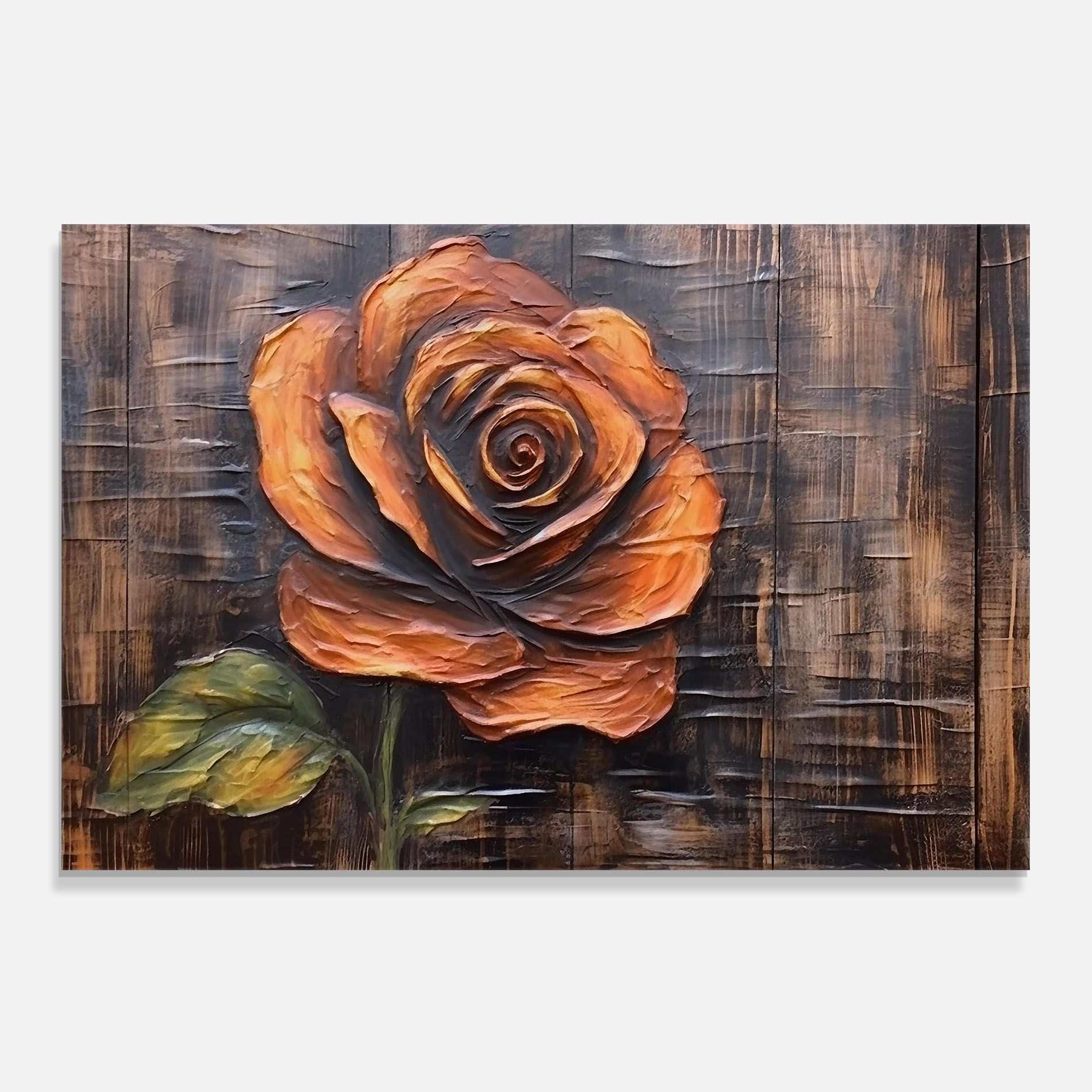 Orange Rose On Wood mockup 0