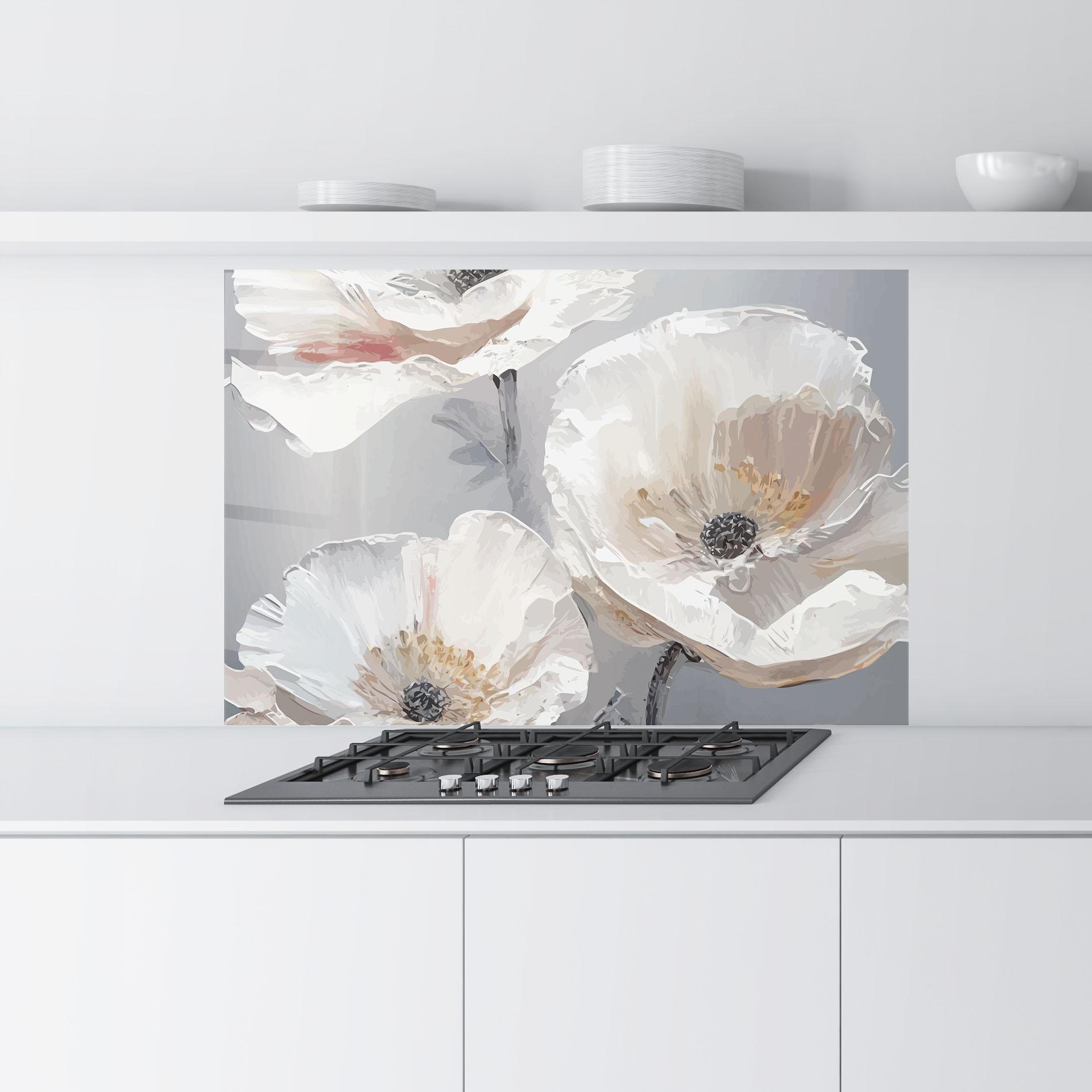 Стъклен панел за кухня Cream Mix Flower mockup 9