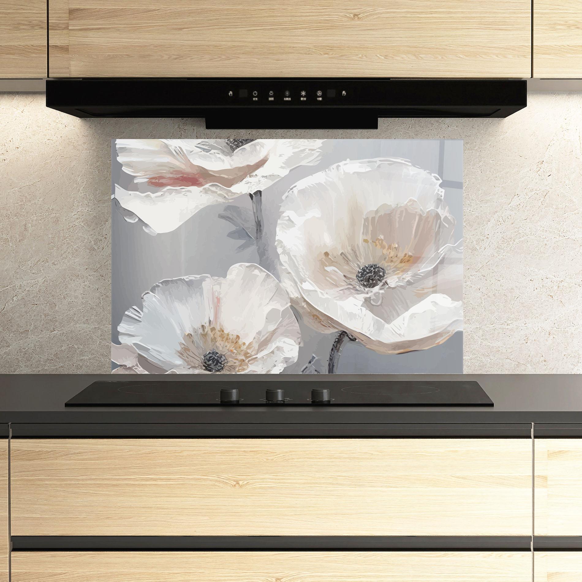 Стъклен панел за кухня Cream Mix Flower mockup 3