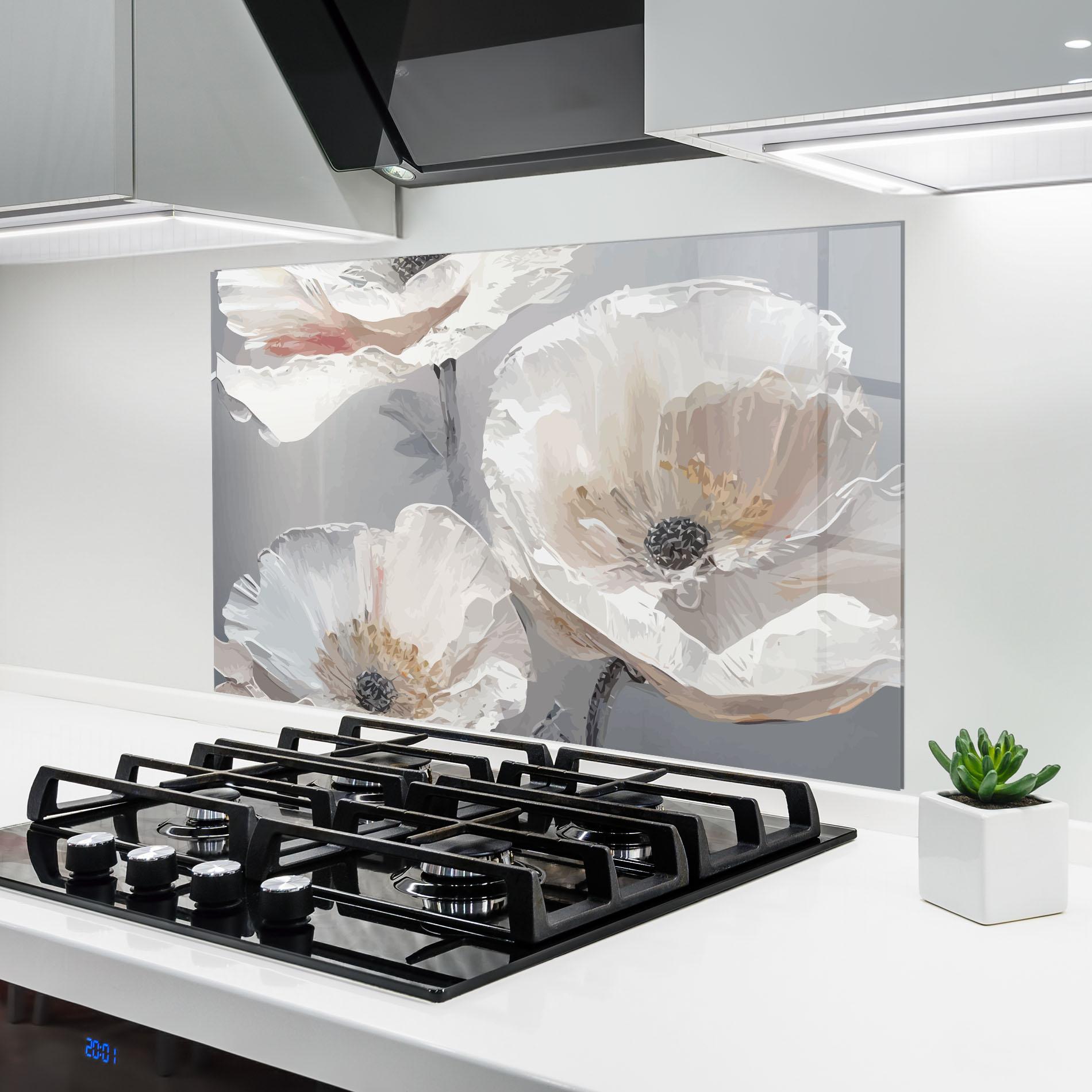 Стъклен панел за кухня Cream Mix Flower mockup 6