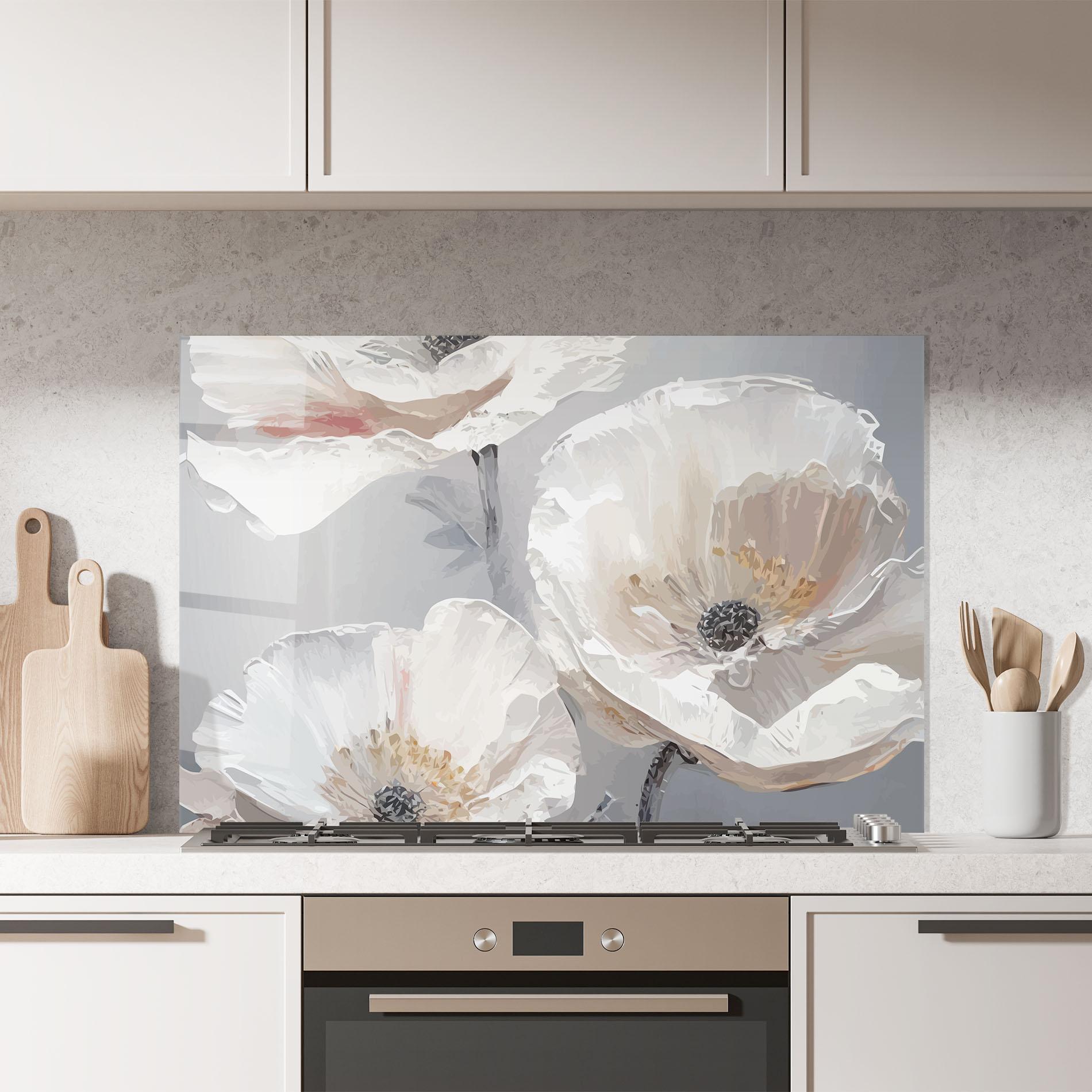 Стъклен панел за кухня Cream Mix Flower mockup 7