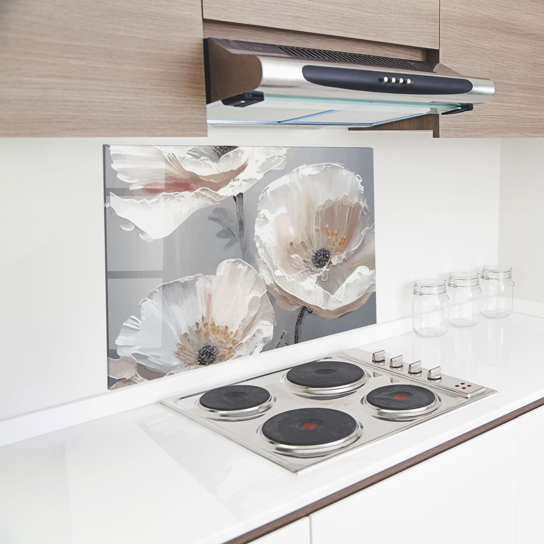 Стъклен панел за кухня Cream Mix Flower mockup 8