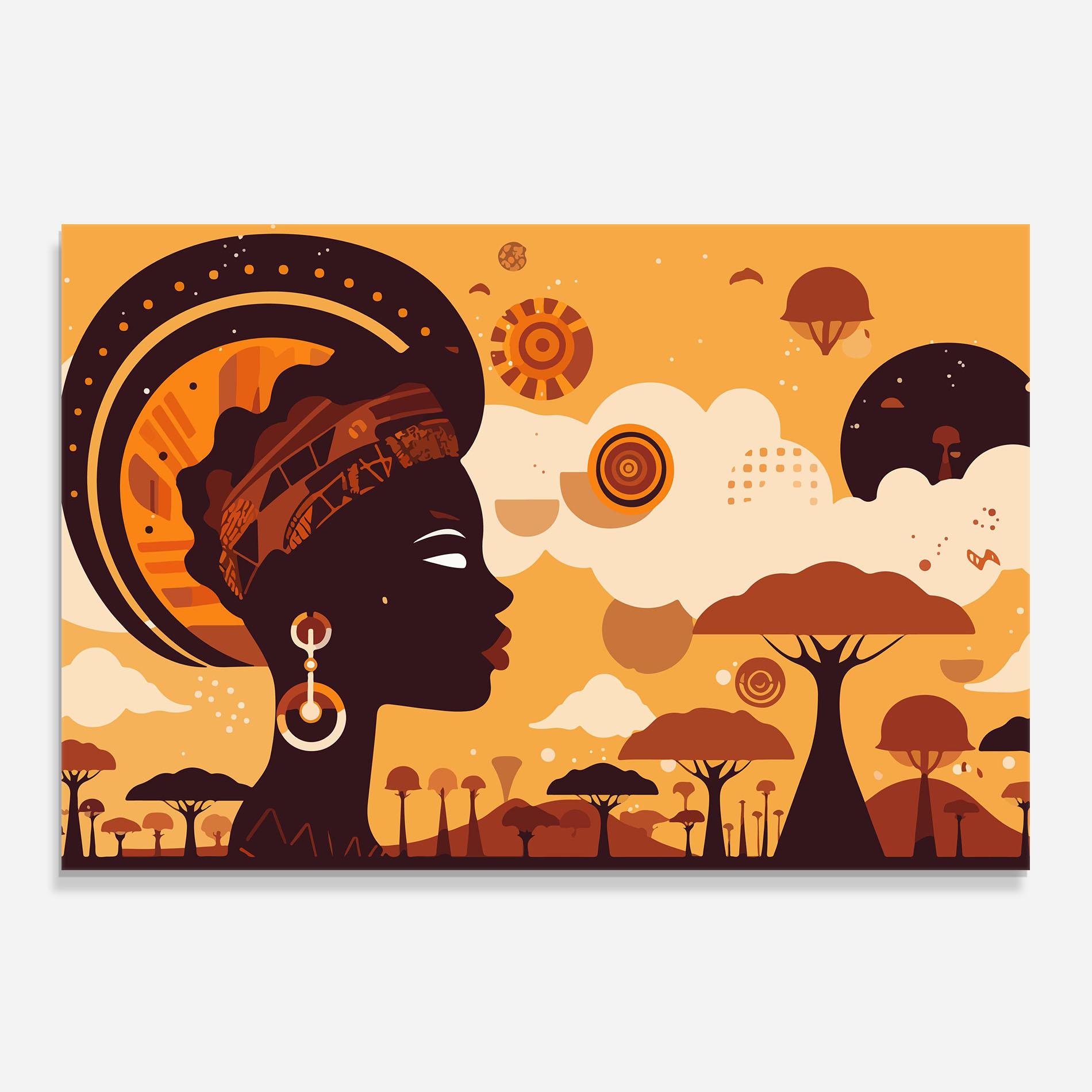 Стъклен панел за кухня African Art mockup 0