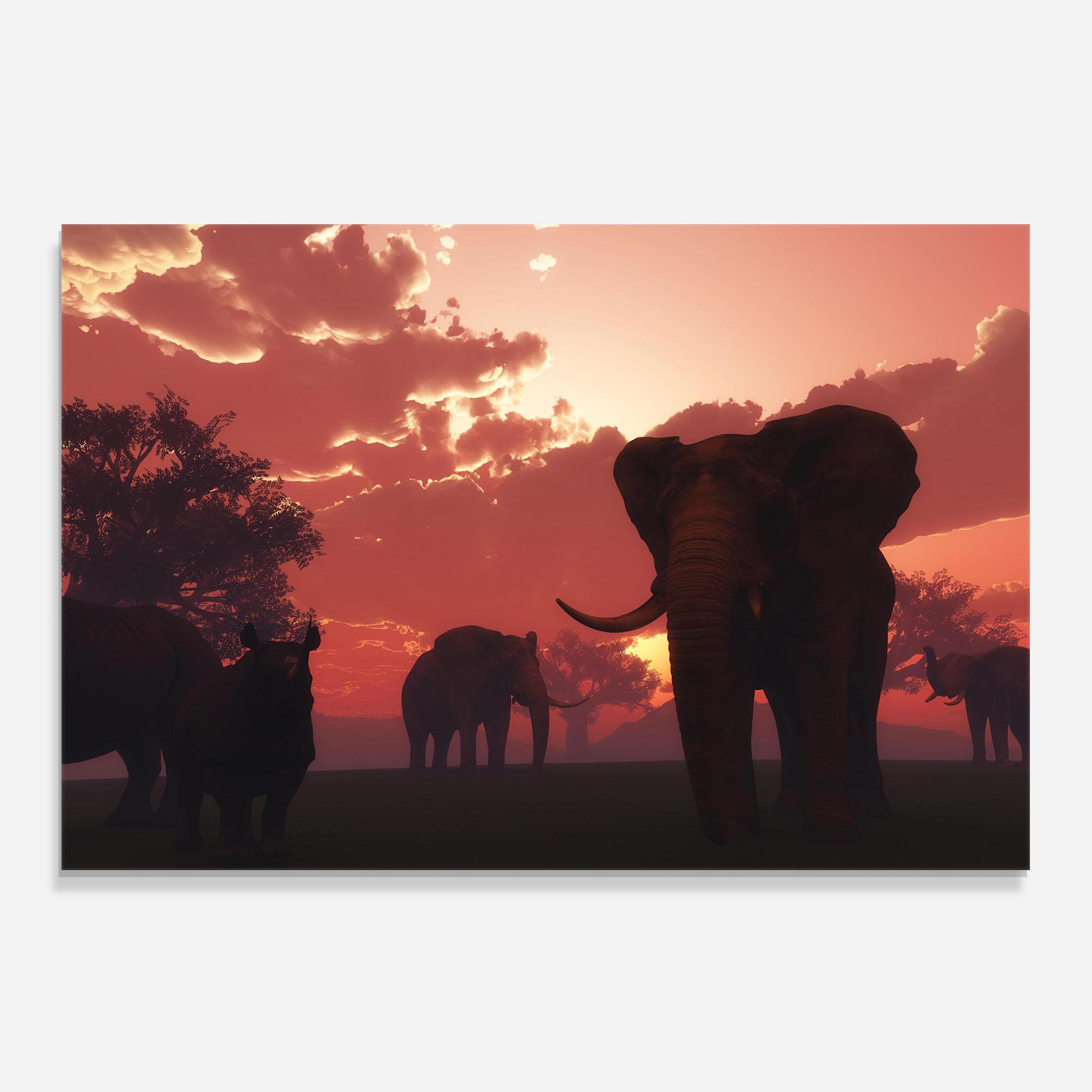 Стъклен панел за кухня African Elephant View mockup 0