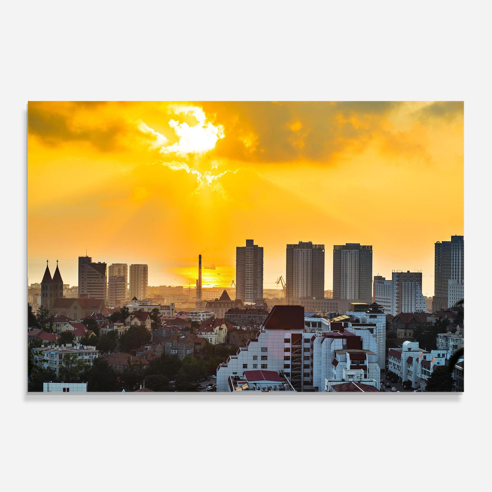 Стъклен панел за кухня City Illuminate Sun mockup 0