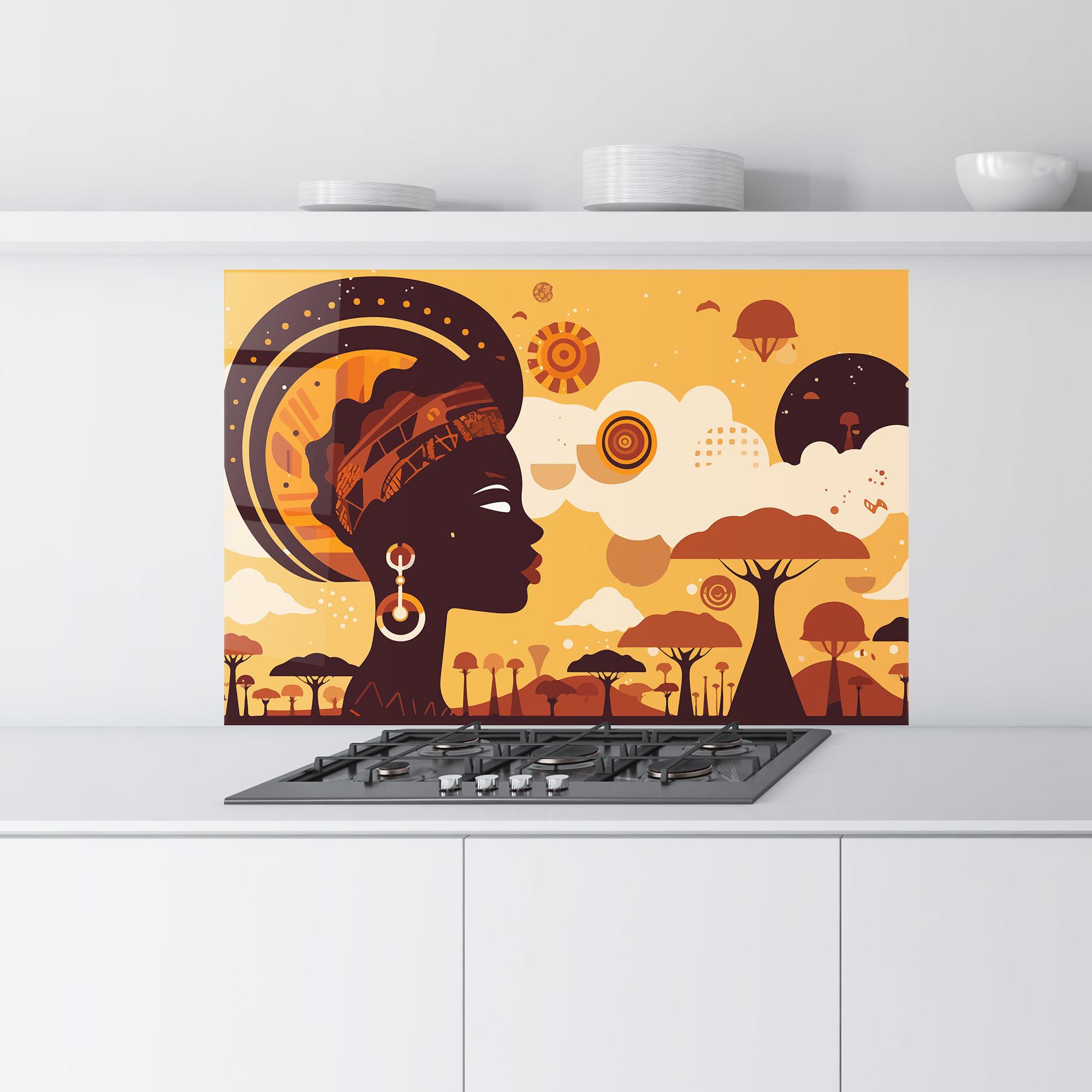 Стъклен панел за кухня African Art mockup 9