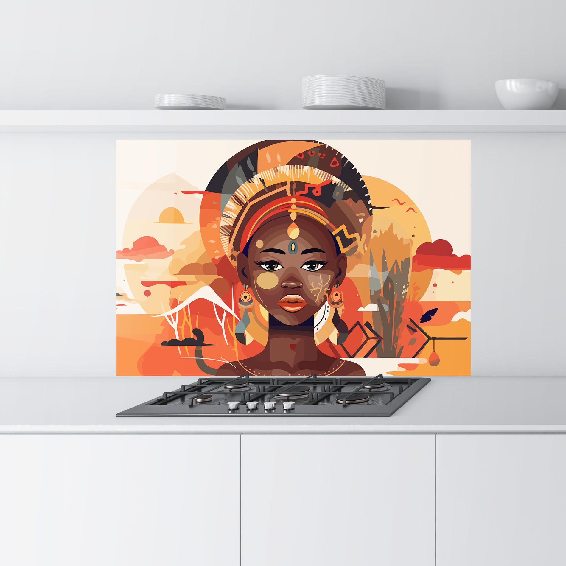 Стъклен панел за кухня African Child Art mockup 9
