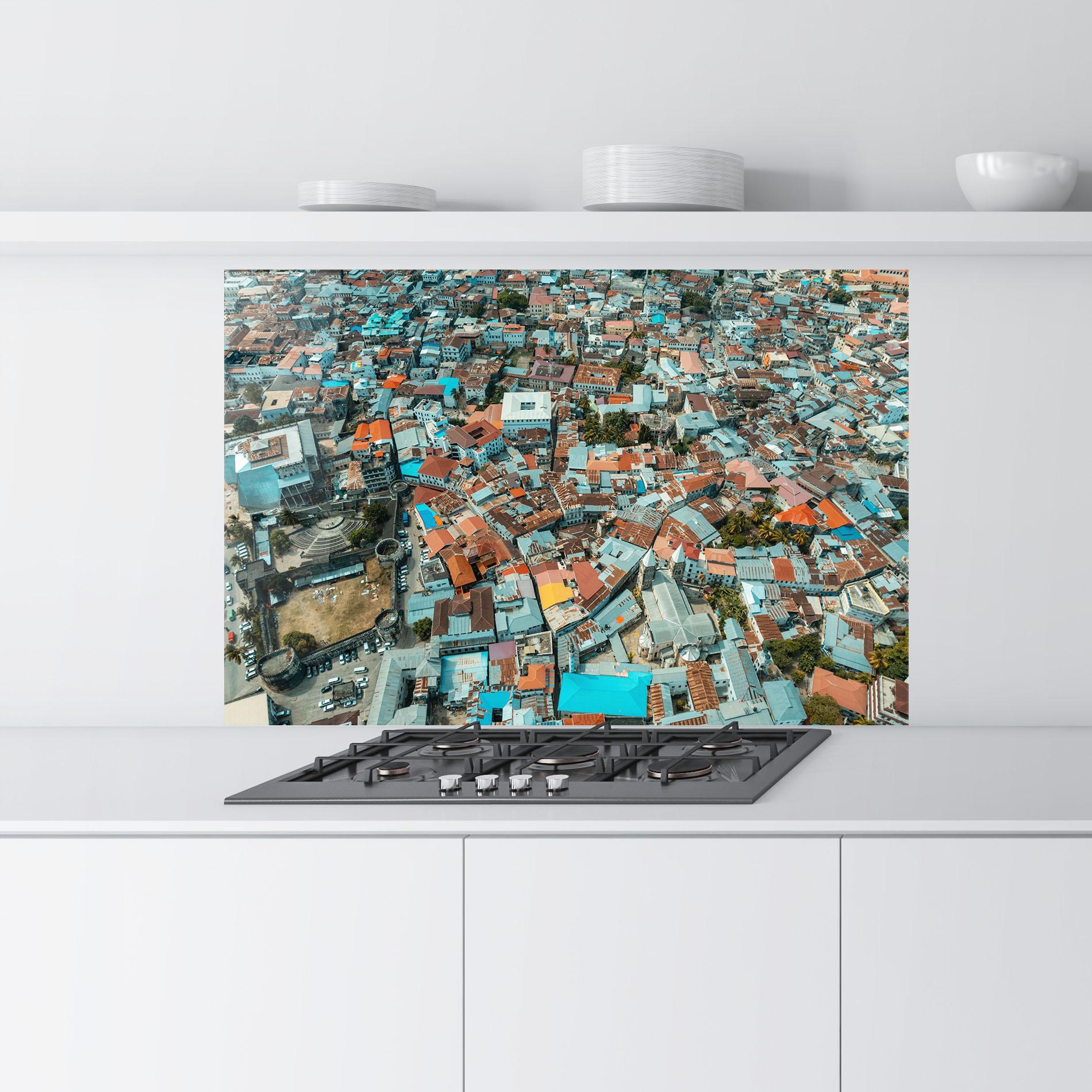 Стъклен панел за кухня Island View Tanzania mockup 9