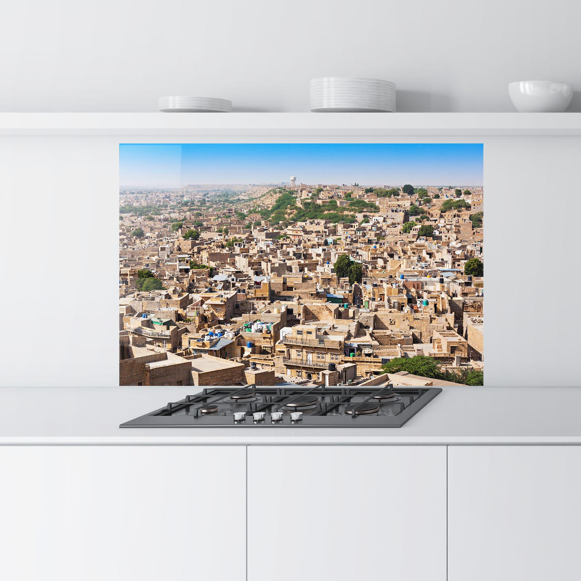 Стъклен панел за кухня Jaisalmer Panorama View mockup 9