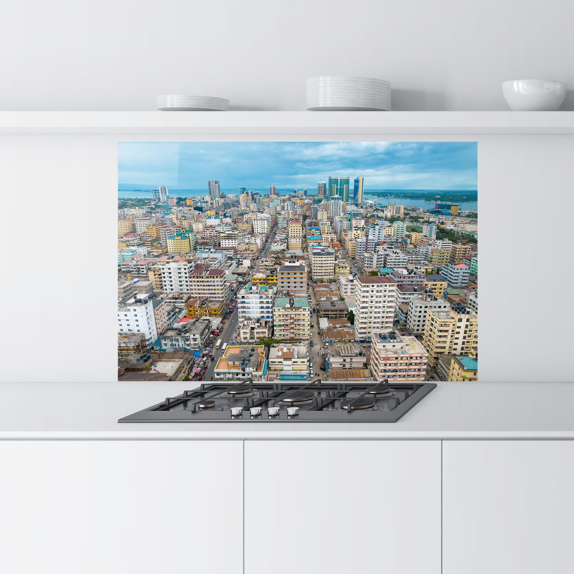 Стъклен панел за кухня Tanzania Building View mockup 9