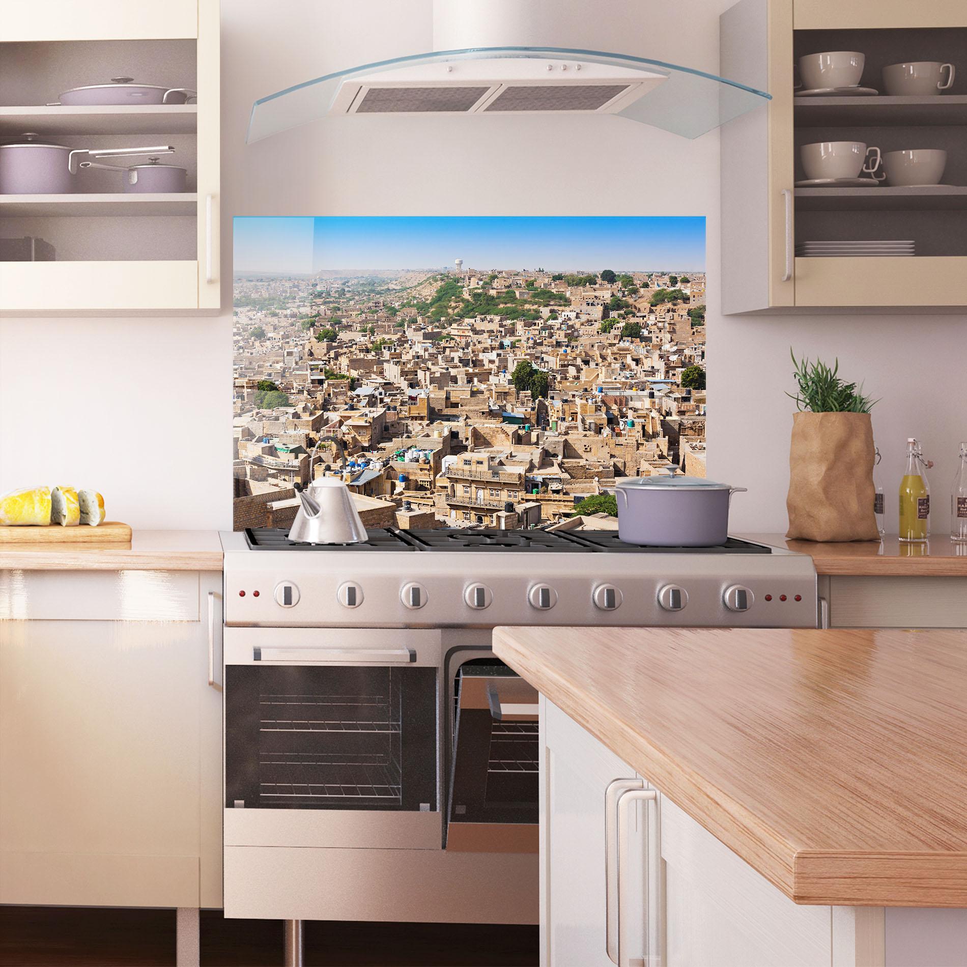 Стъклен панел за кухня Jaisalmer Panorama View mockup 1