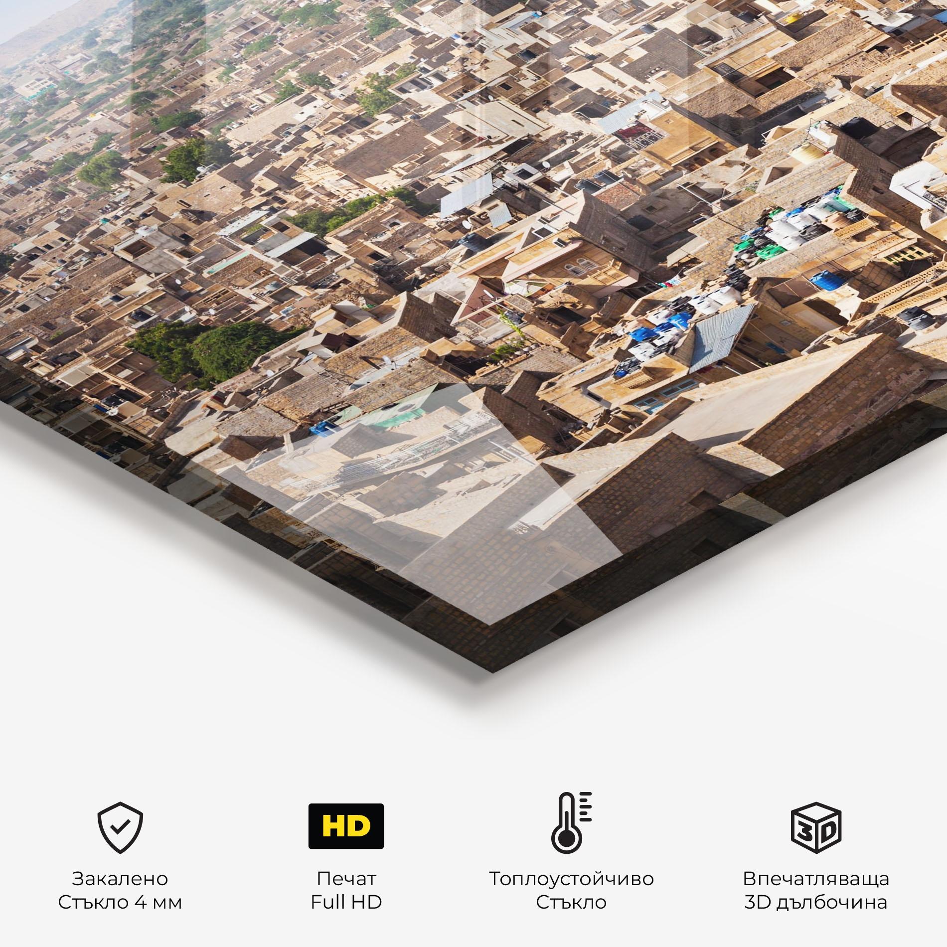 Стъклен панел за кухня Jaisalmer Panorama View mockup 2