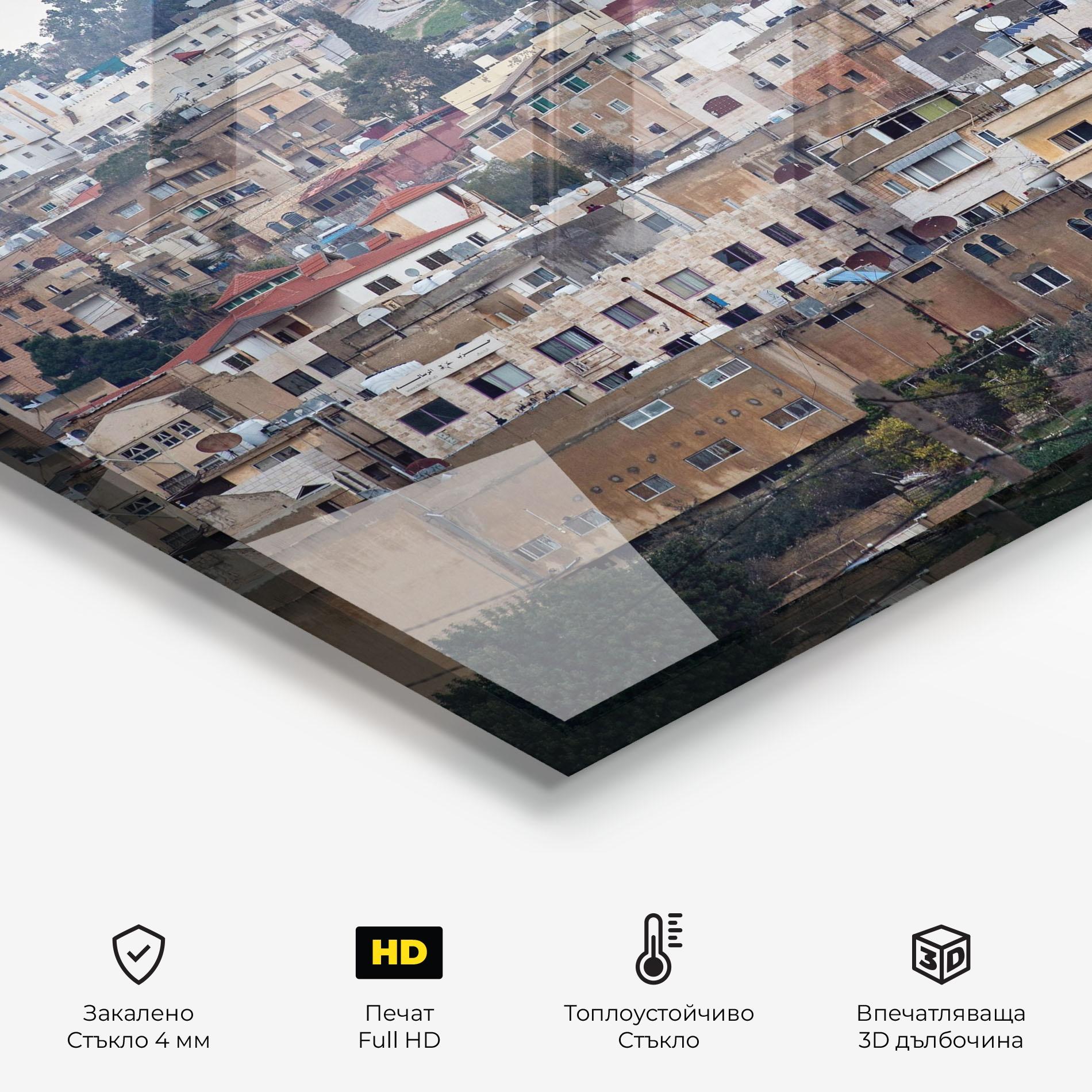 Стъклен панел за кухня Jersh Modern Town mockup 2