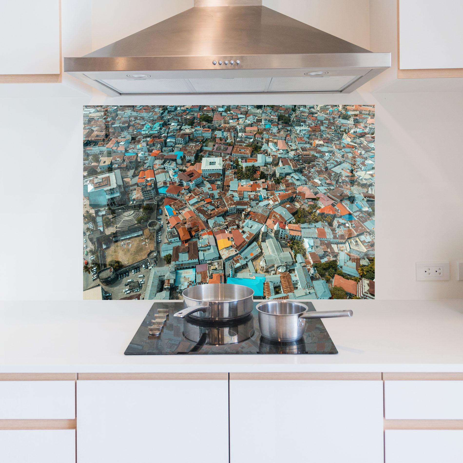 Стъклен панел за кухня Island View Tanzania mockup 5