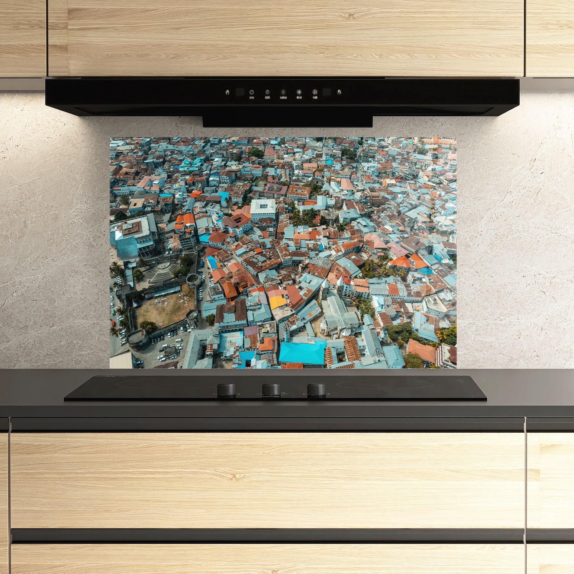 Стъклен панел за кухня Island View Tanzania mockup 3