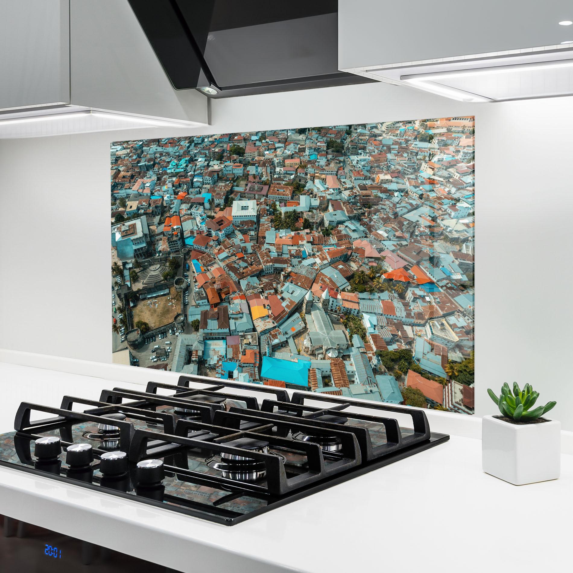 Стъклен панел за кухня Island View Tanzania mockup 6