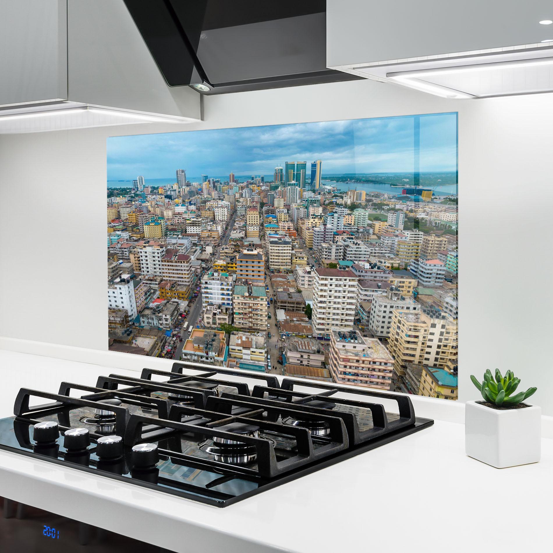 Стъклен панел за кухня Tanzania Building View mockup 6