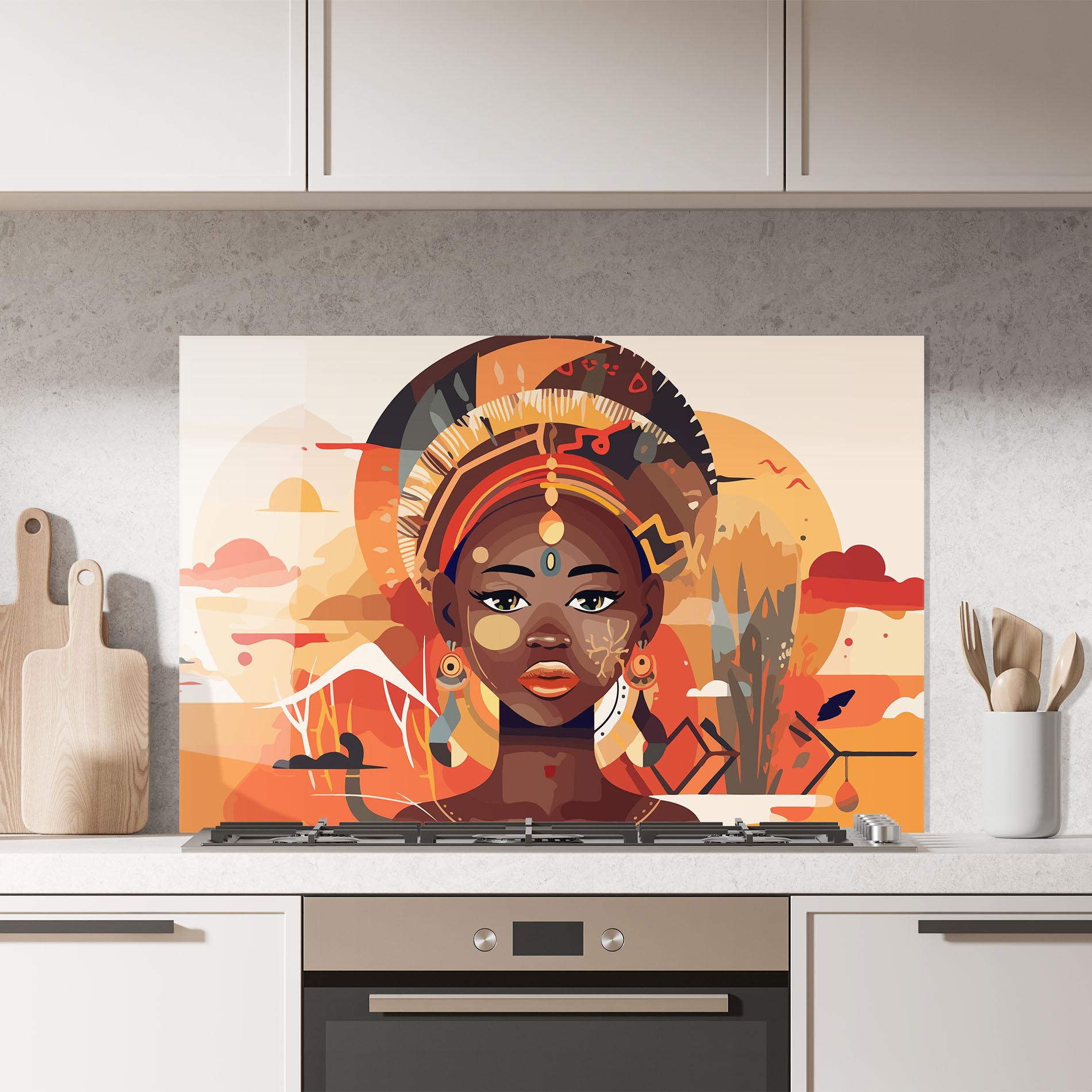 Стъклен панел за кухня African Child Art mockup 7