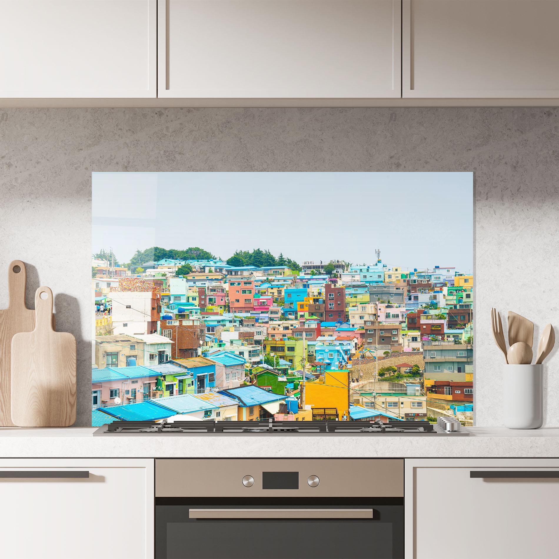 Стъклен панел за кухня Gamcheon Culture mockup 7