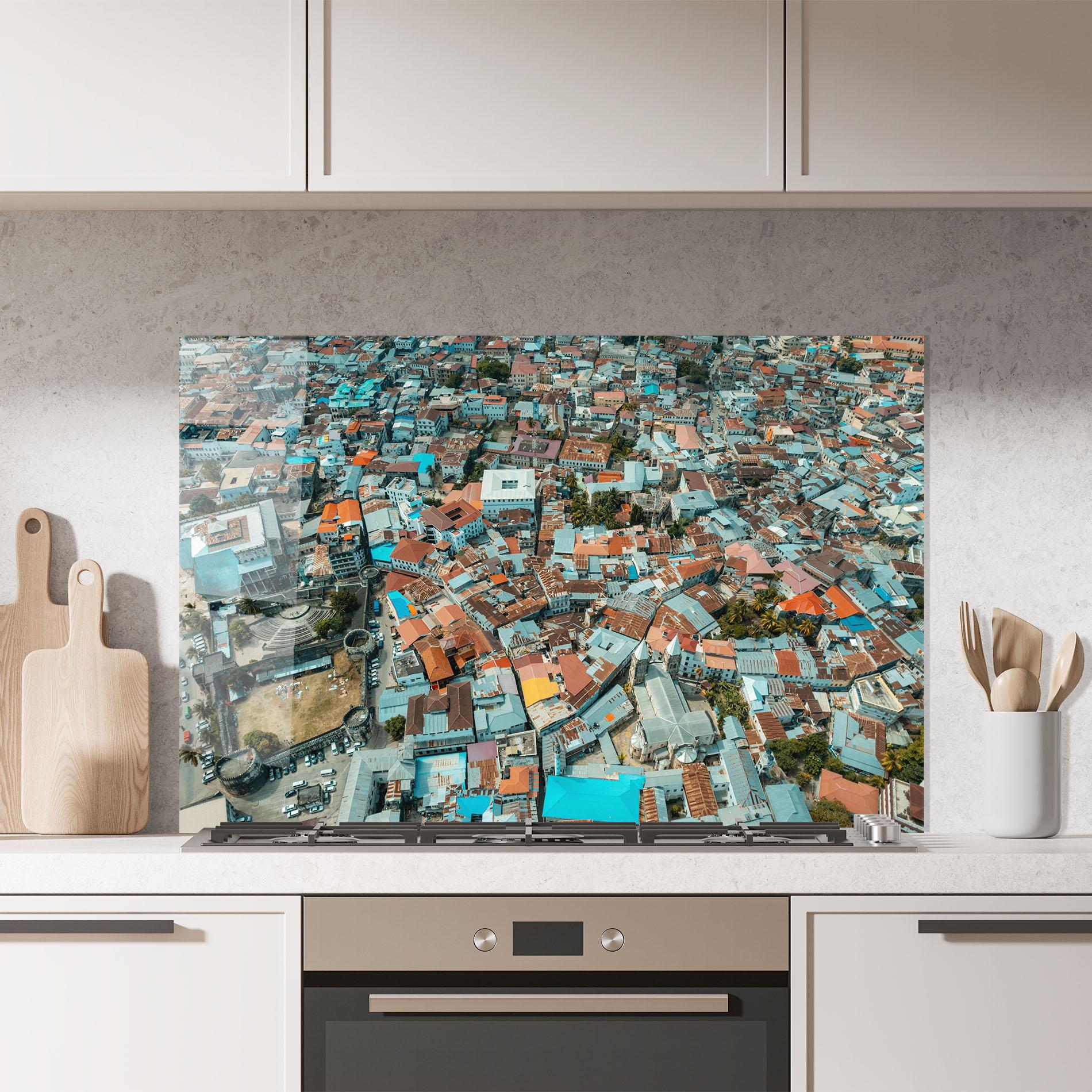 Стъклен панел за кухня Island View Tanzania mockup 7