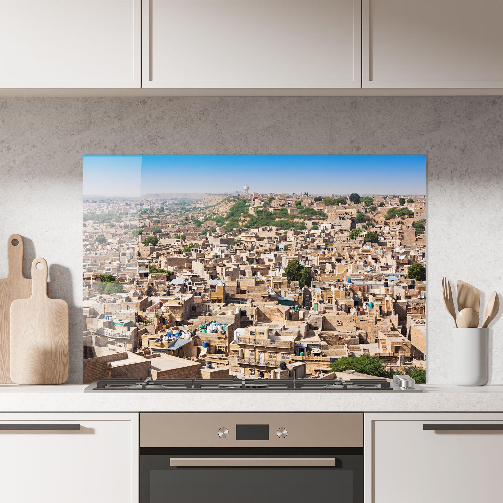 Стъклен панел за кухня Jaisalmer Panorama View mockup 7