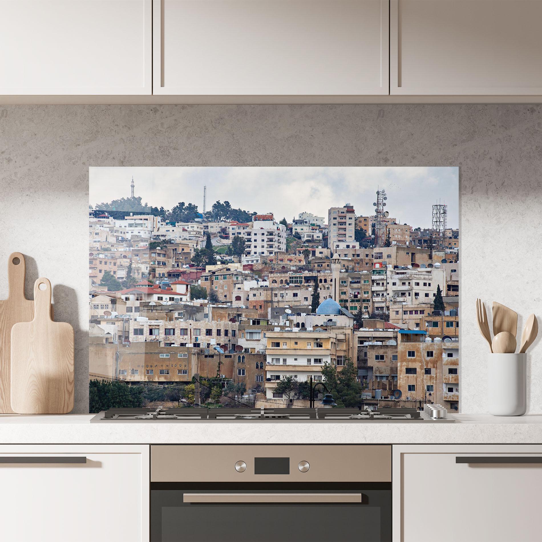 Стъклен панел за кухня Jersh Modern Town mockup 7