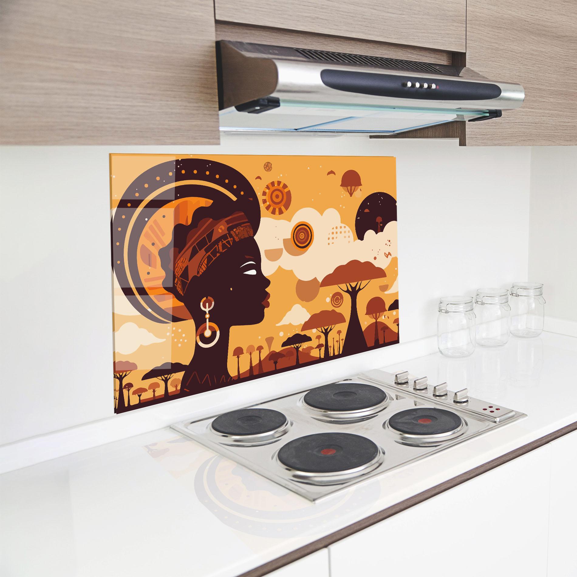 Стъклен панел за кухня African Art mockup 8