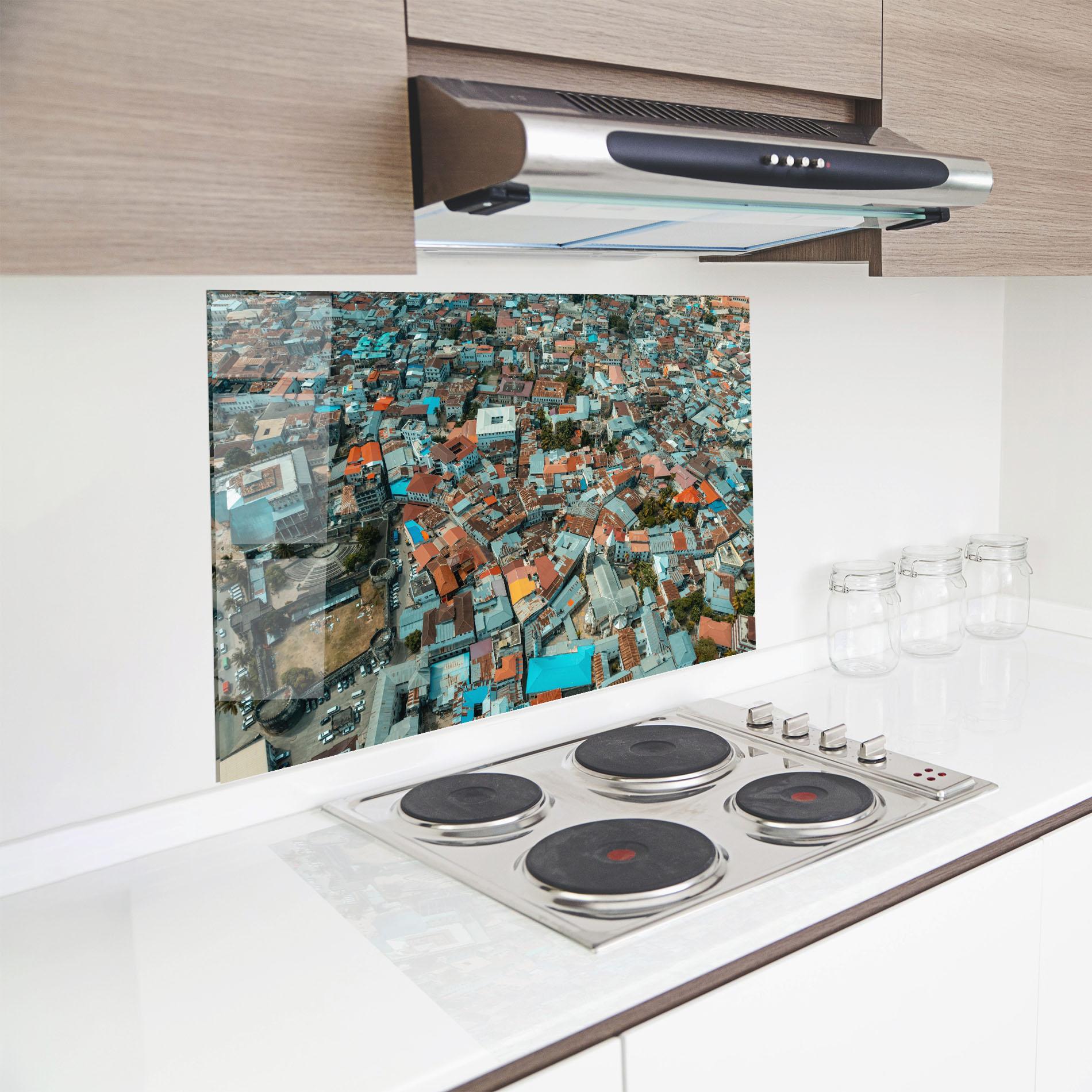 Стъклен панел за кухня Island View Tanzania mockup 8