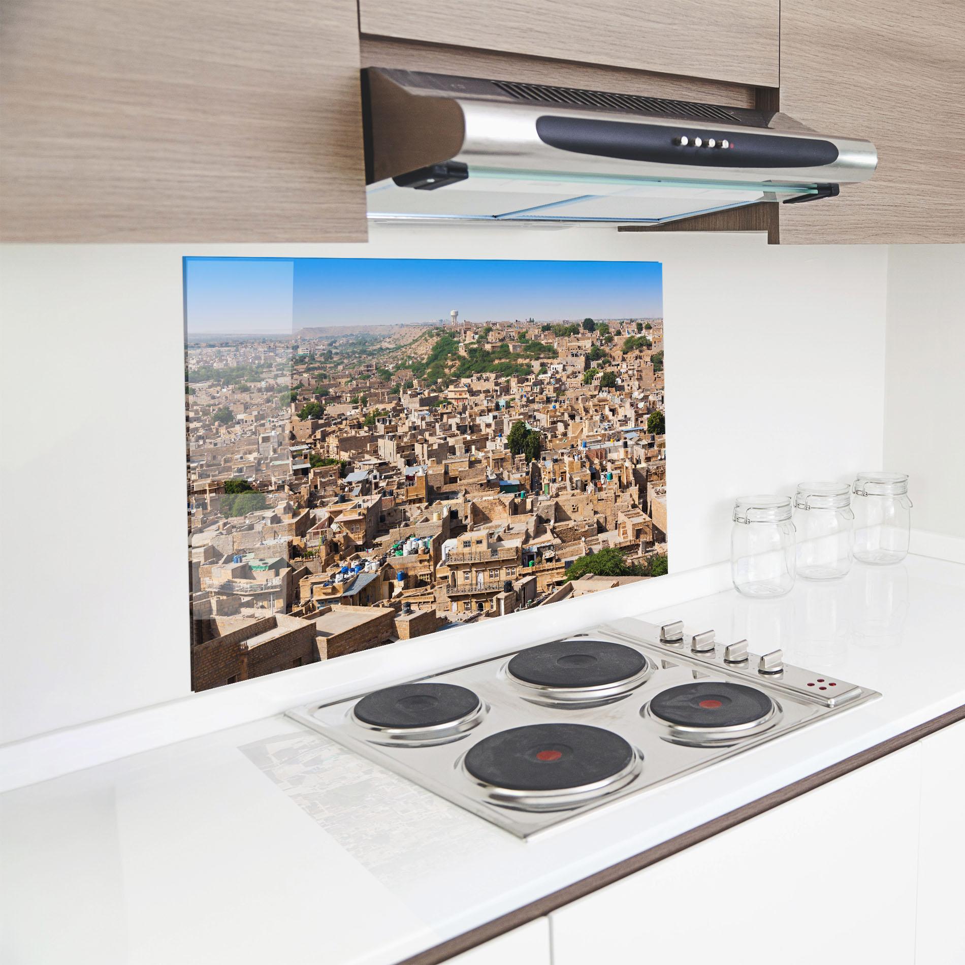 Стъклен панел за кухня Jaisalmer Panorama View mockup 8