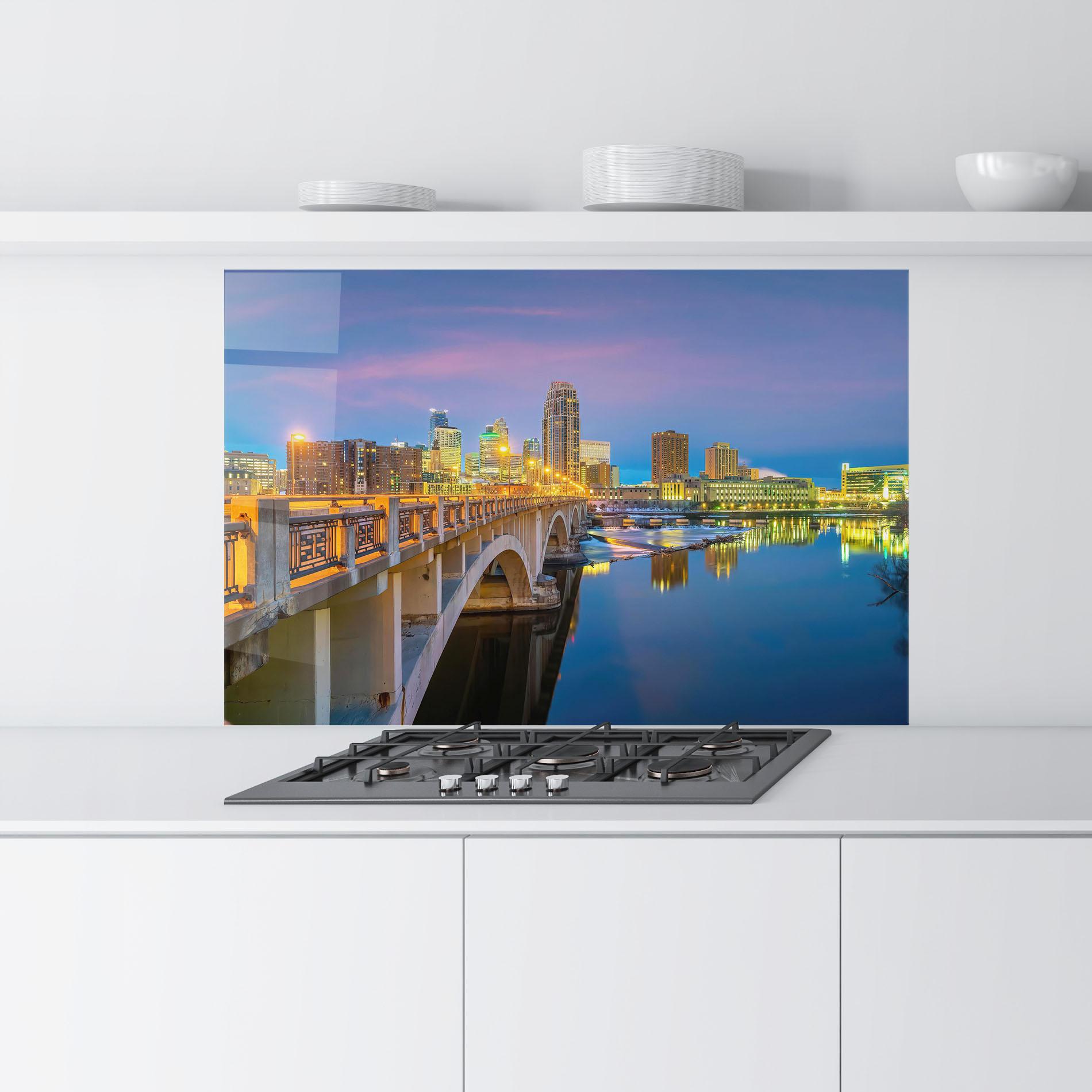 Стъклен панел за кухня Downtown City Skyline mockup 9