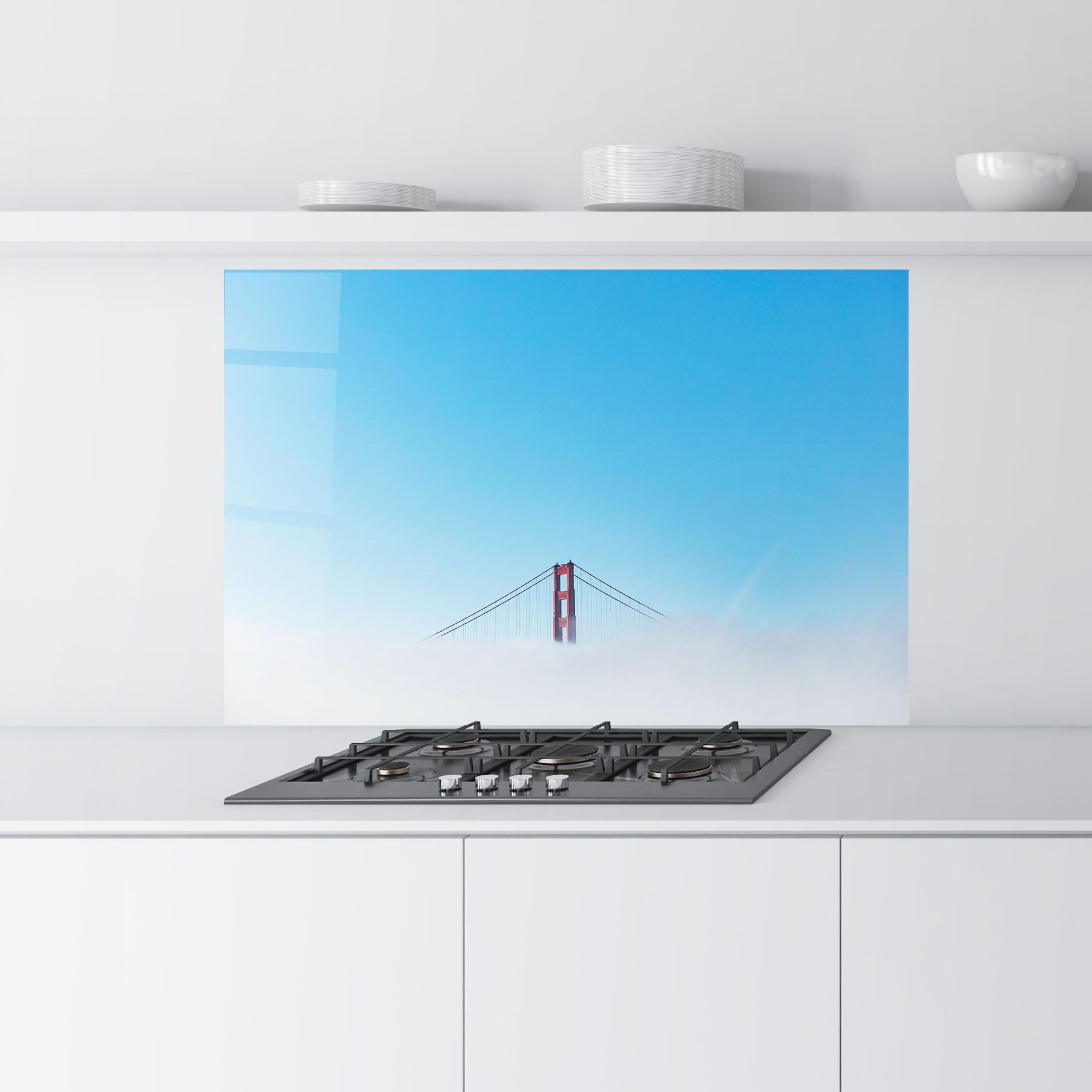 Стъклен панел за кухня High Cloud Bridge mockup 9