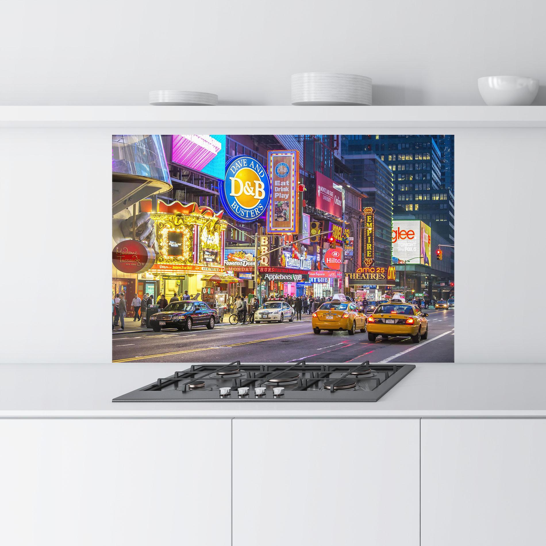 Стъклен панел за кухня New York Lights mockup 9