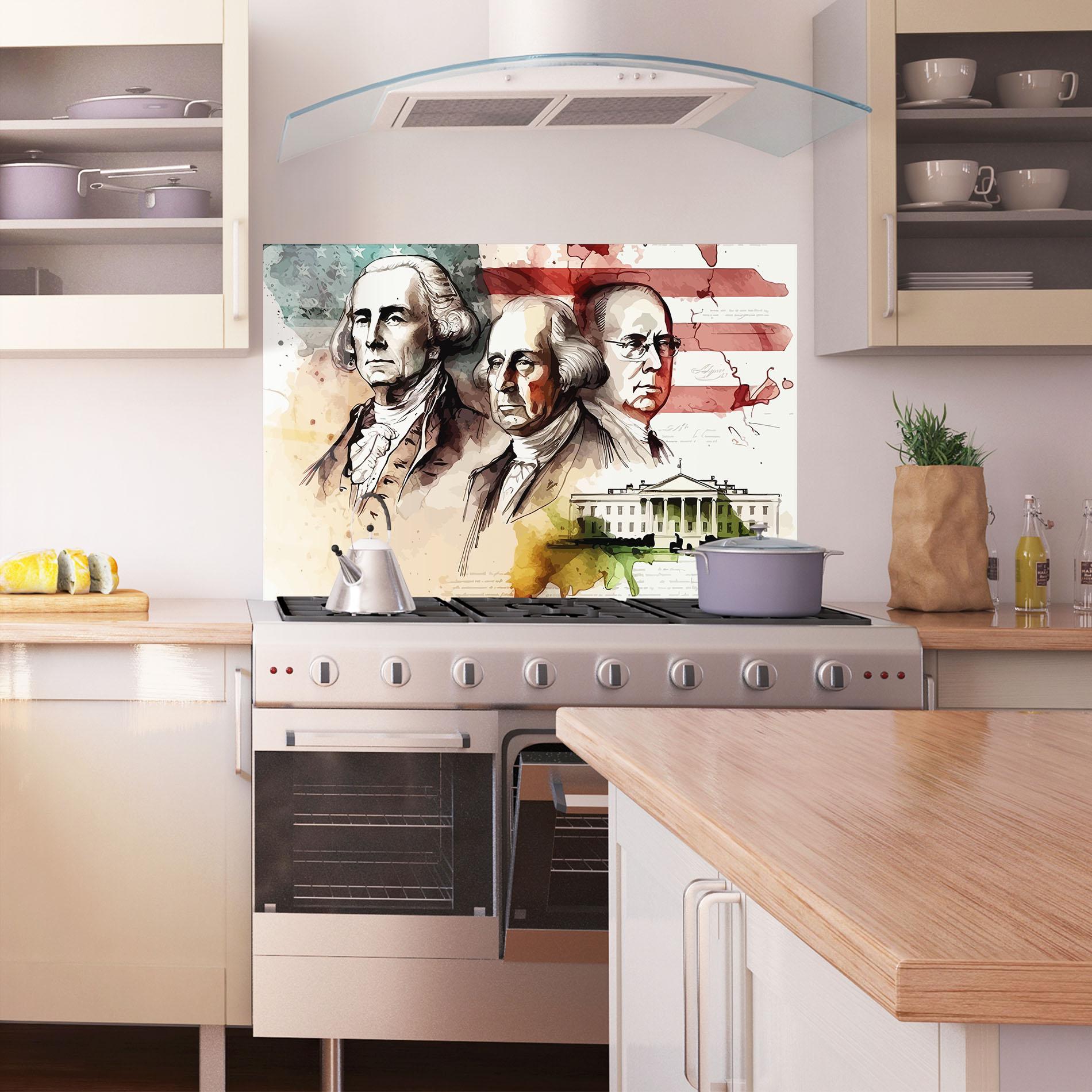 Стъклен панел за кухня American Art Flag mockup 1