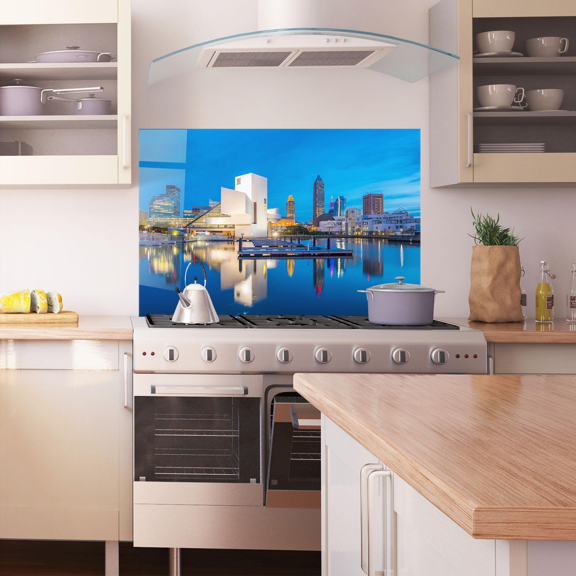 Стъклен панел за кухня Lakefront Ohio Usa mockup 1