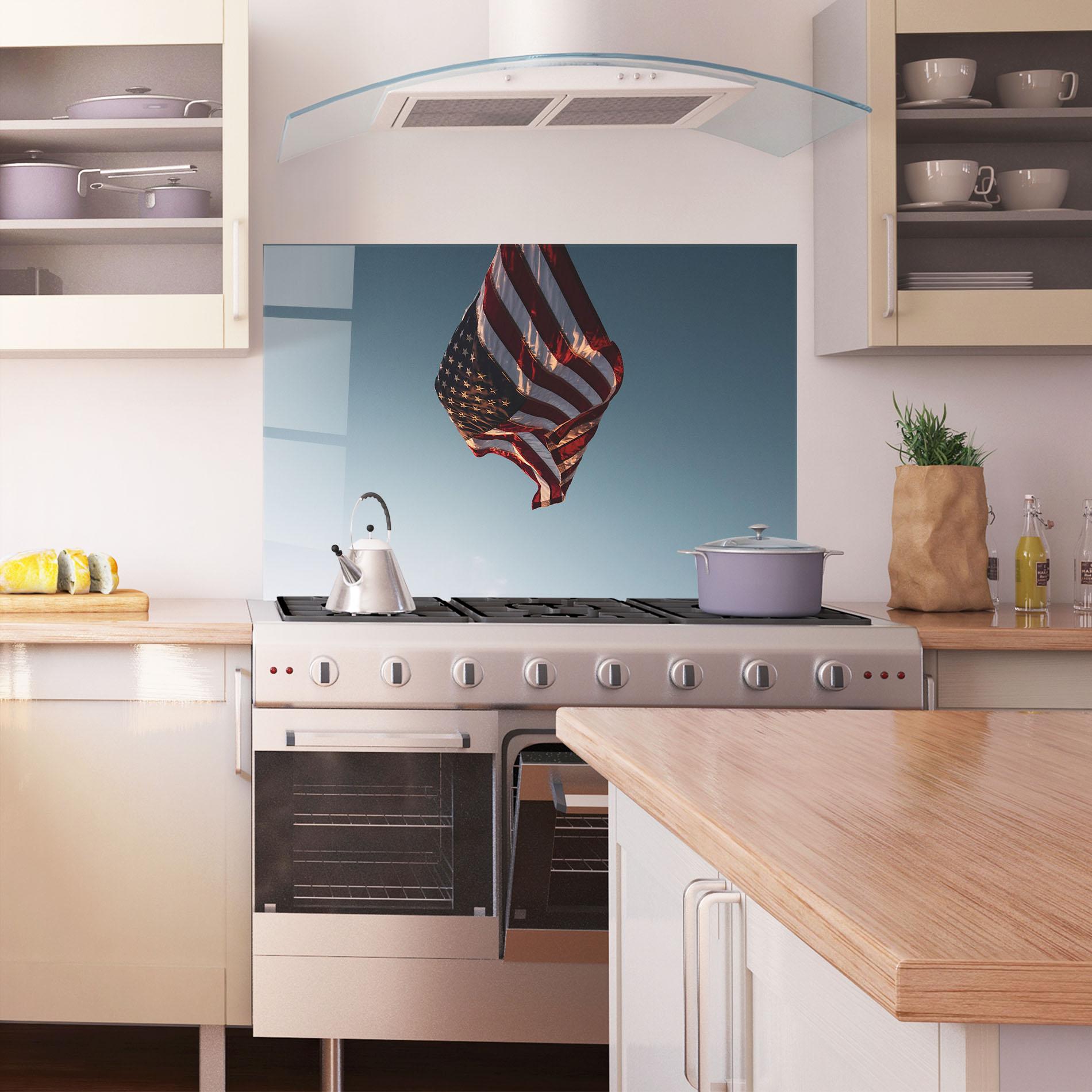 Стъклен панел за кухня Usa Flag mockup 1