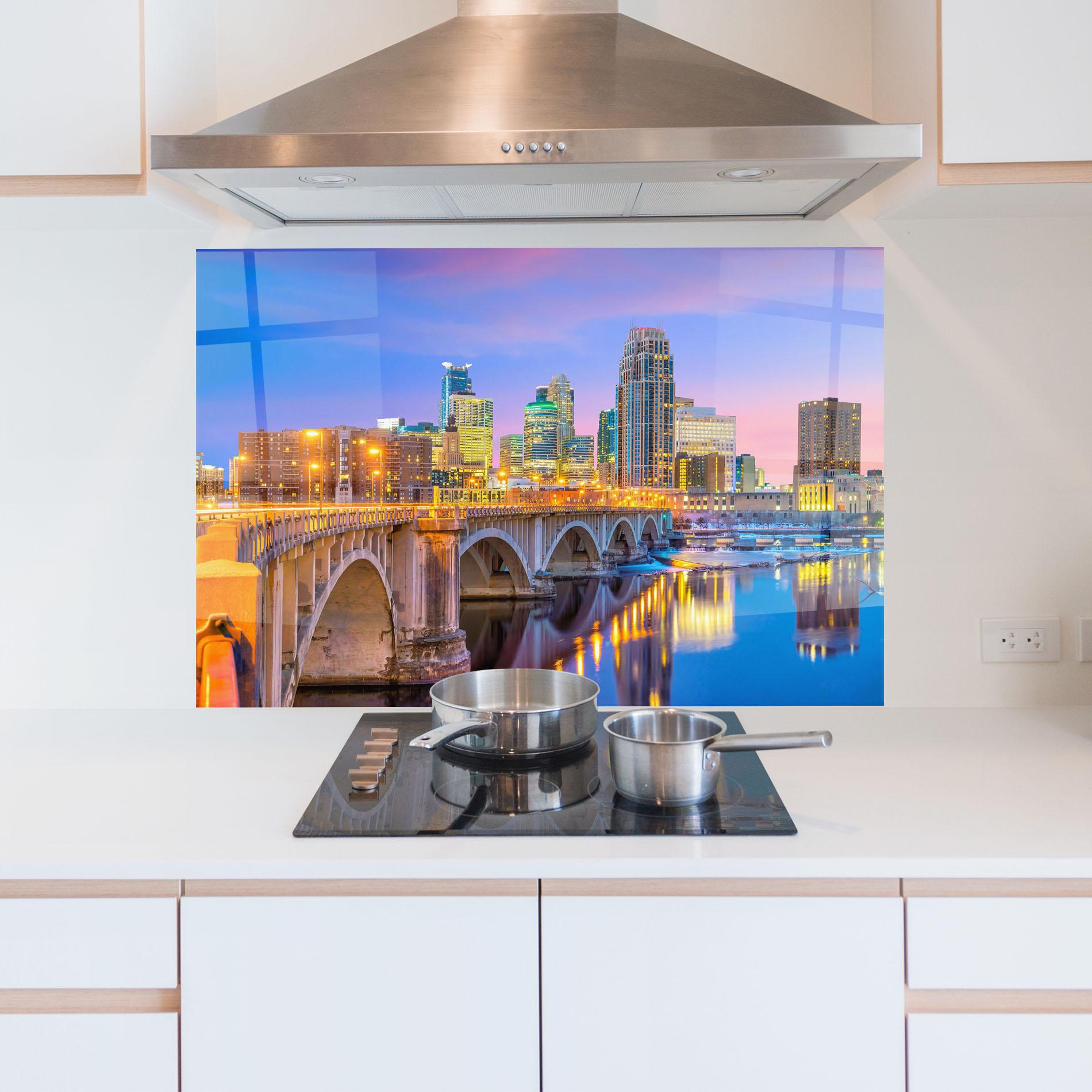 Стъклен панел за кухня Minnesota Usa mockup 5