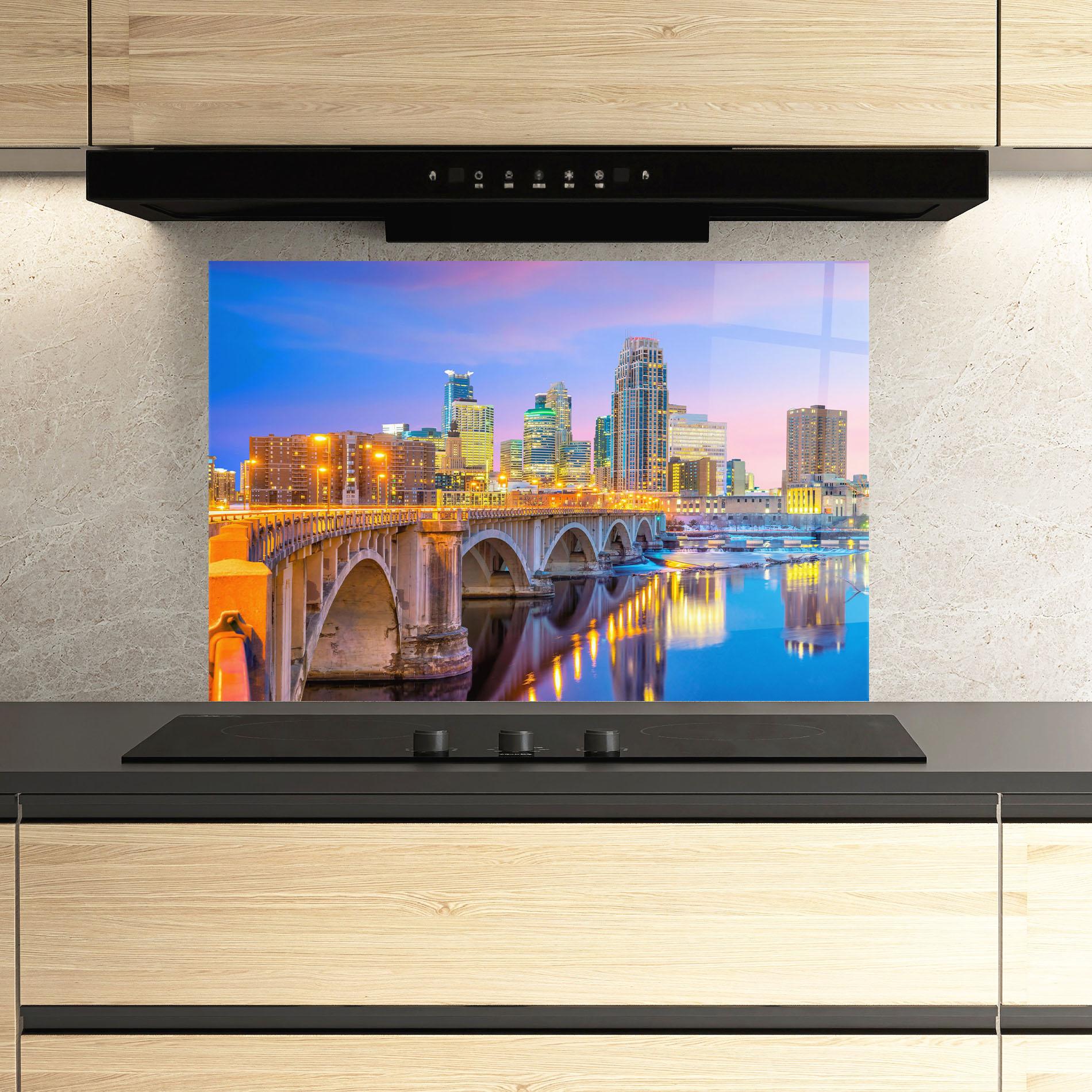 Стъклен панел за кухня Minnesota Usa mockup 3