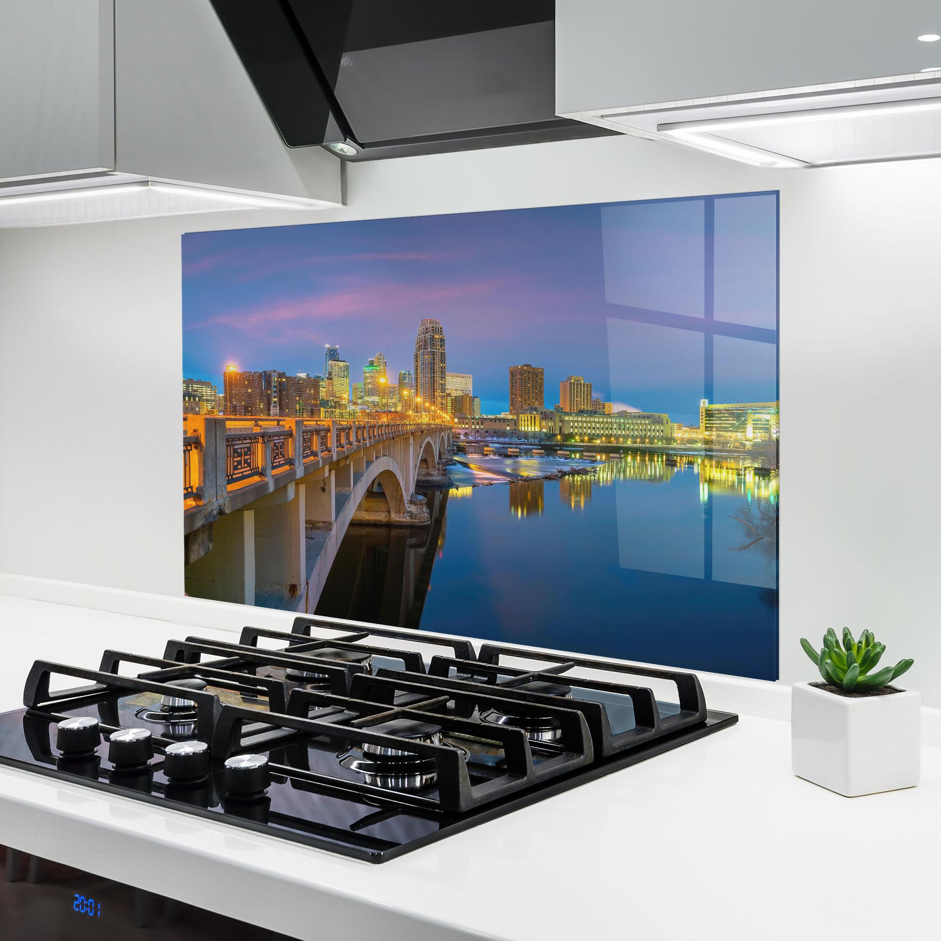 Стъклен панел за кухня Downtown City Skyline mockup 6