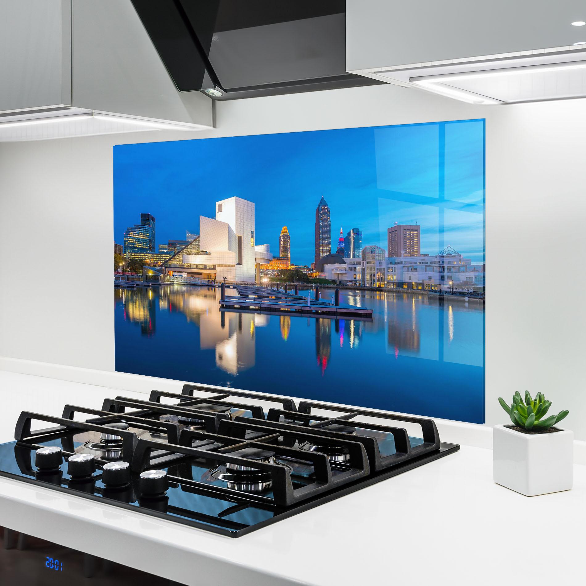 Стъклен панел за кухня Lakefront Ohio Usa mockup 6