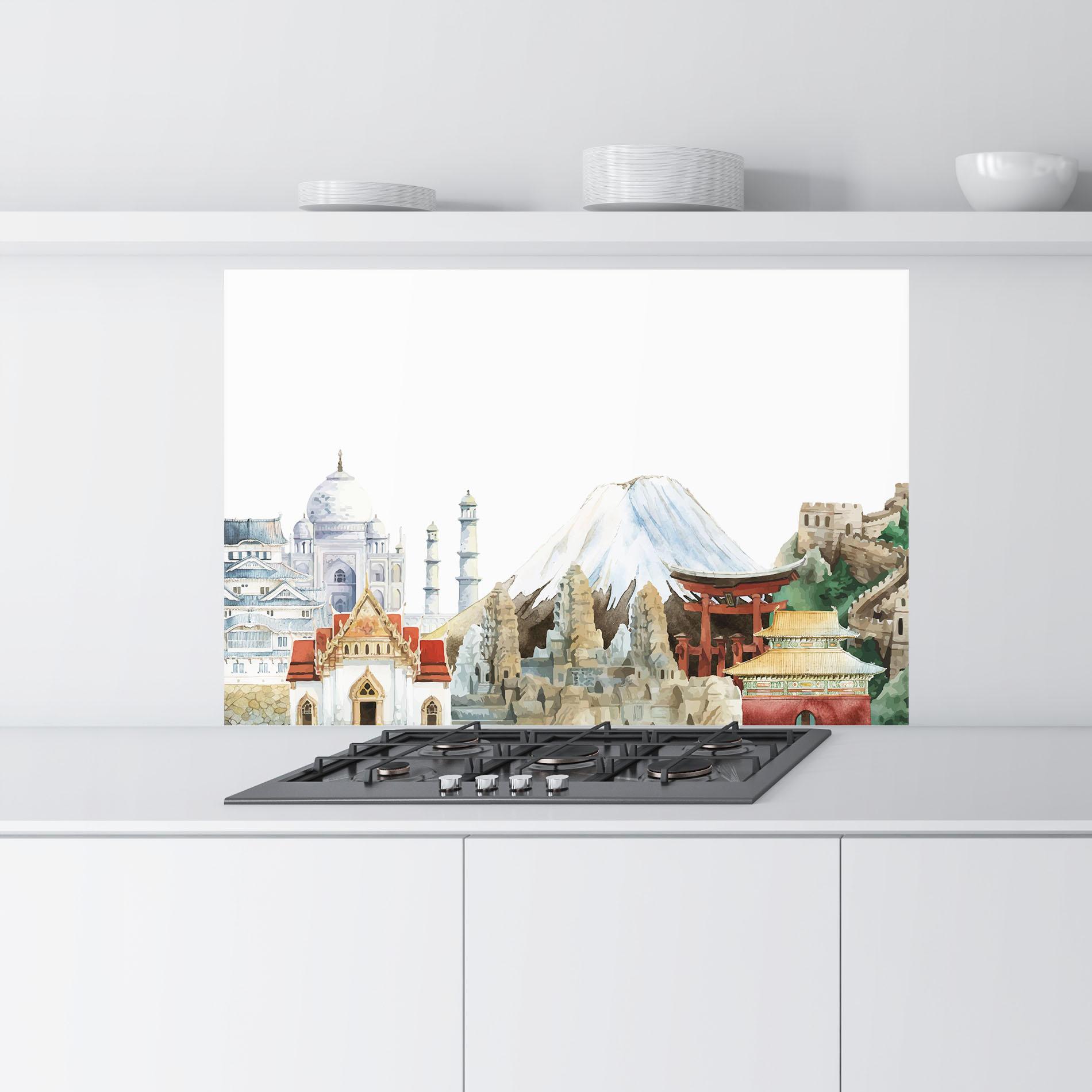 Стъклен панел за кухня City View Mix mockup 9