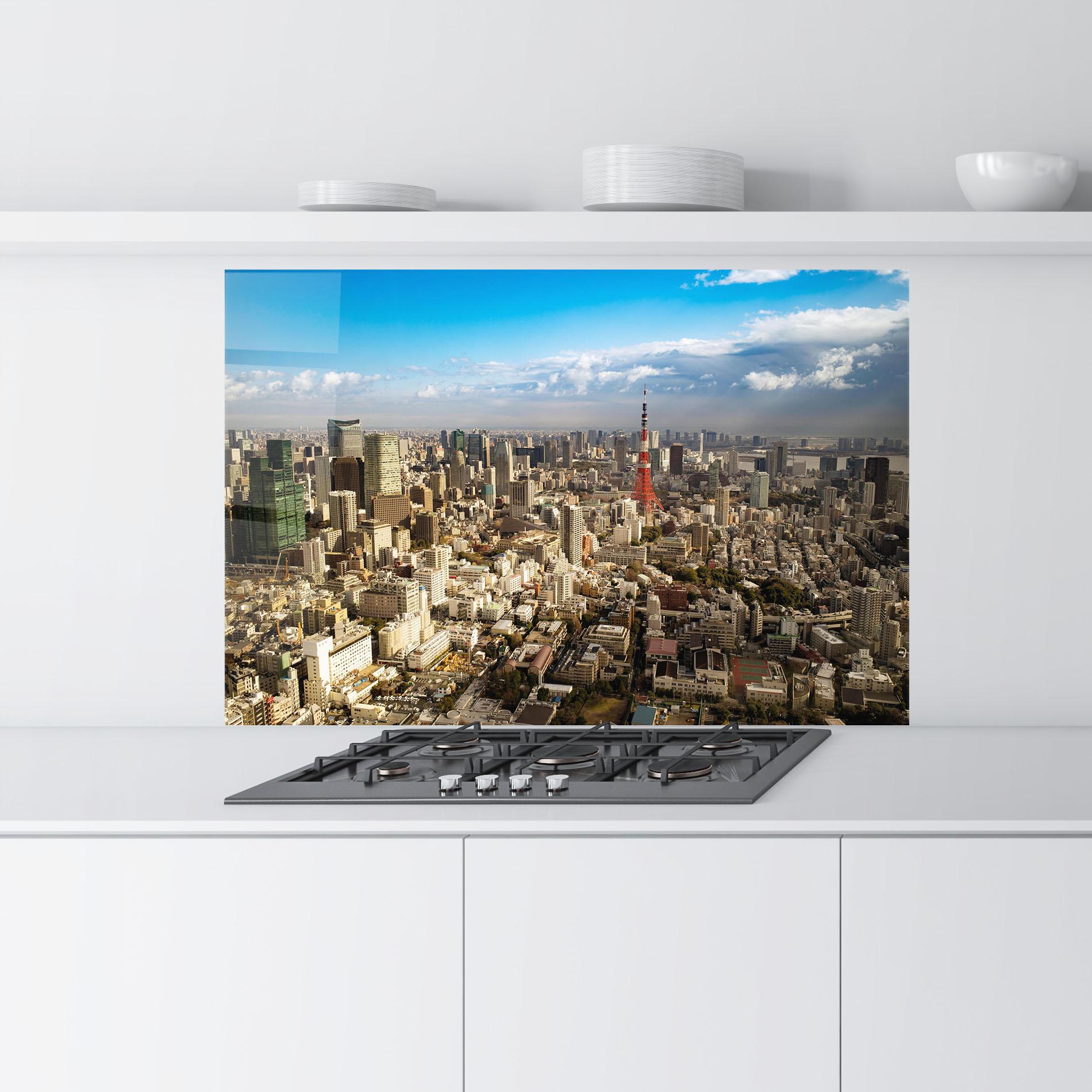 Стъклен панел за кухня Tokyo Tower mockup 9