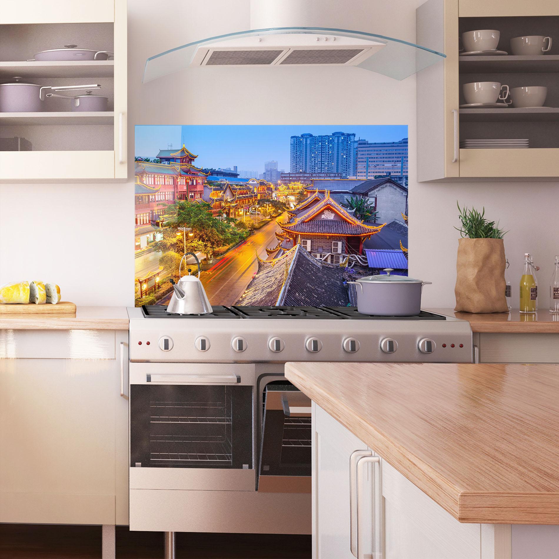 Стъклен панел за кухня Chengdu China mockup 1