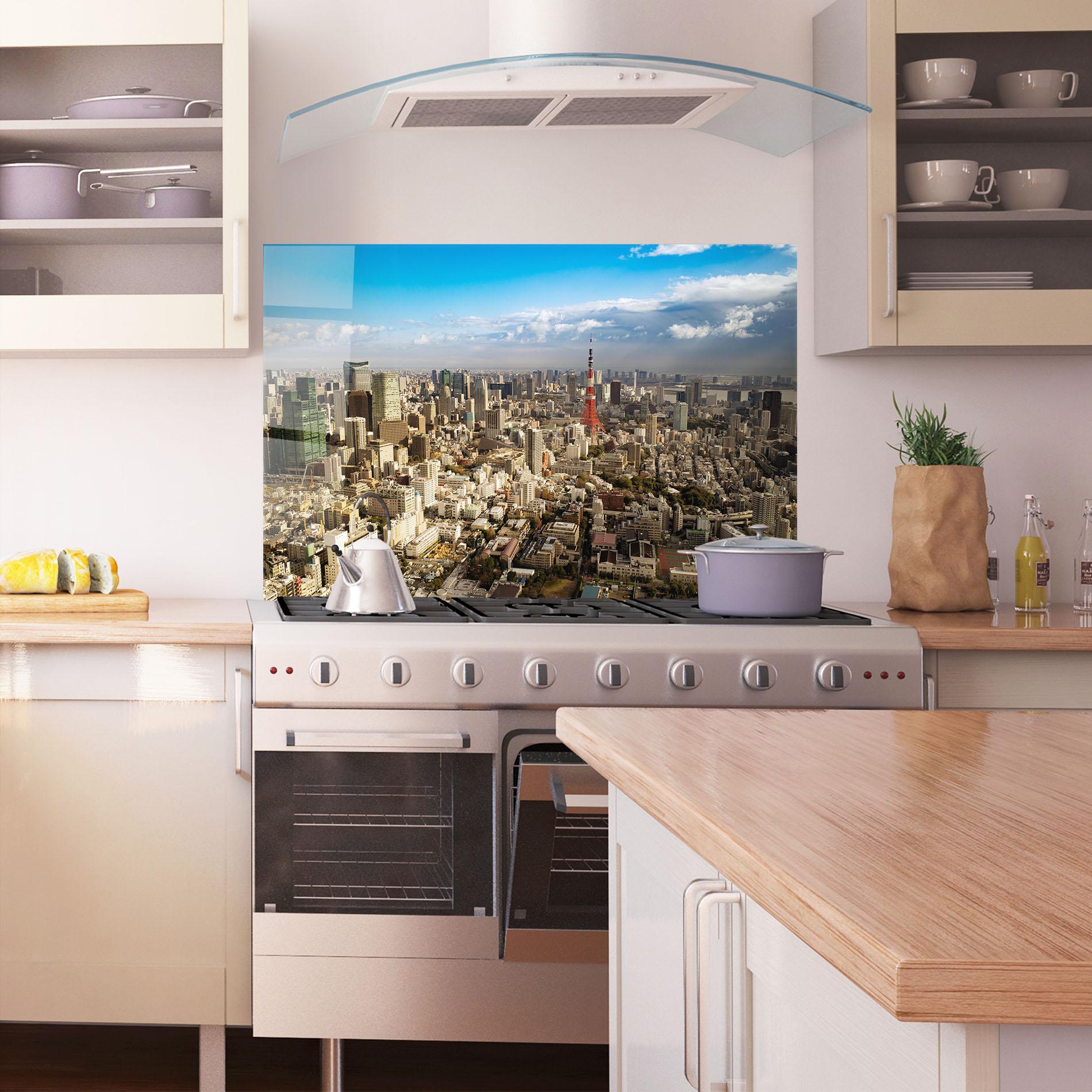 Стъклен панел за кухня Tokyo Tower mockup 1