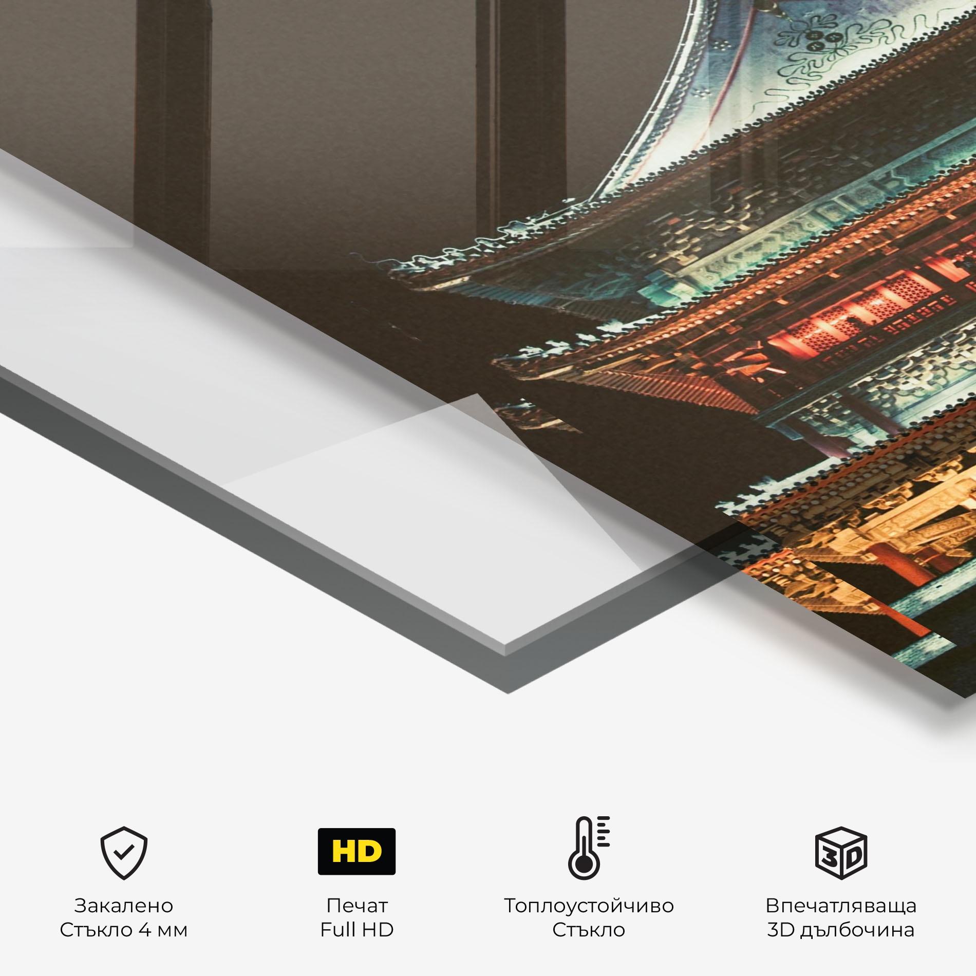 Стъклен панел за кухня Temple Of Xi An mockup 2