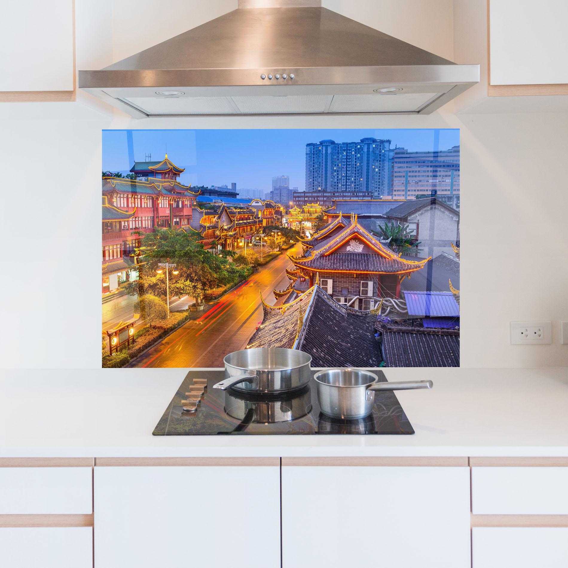 Стъклен панел за кухня Chengdu China mockup 5