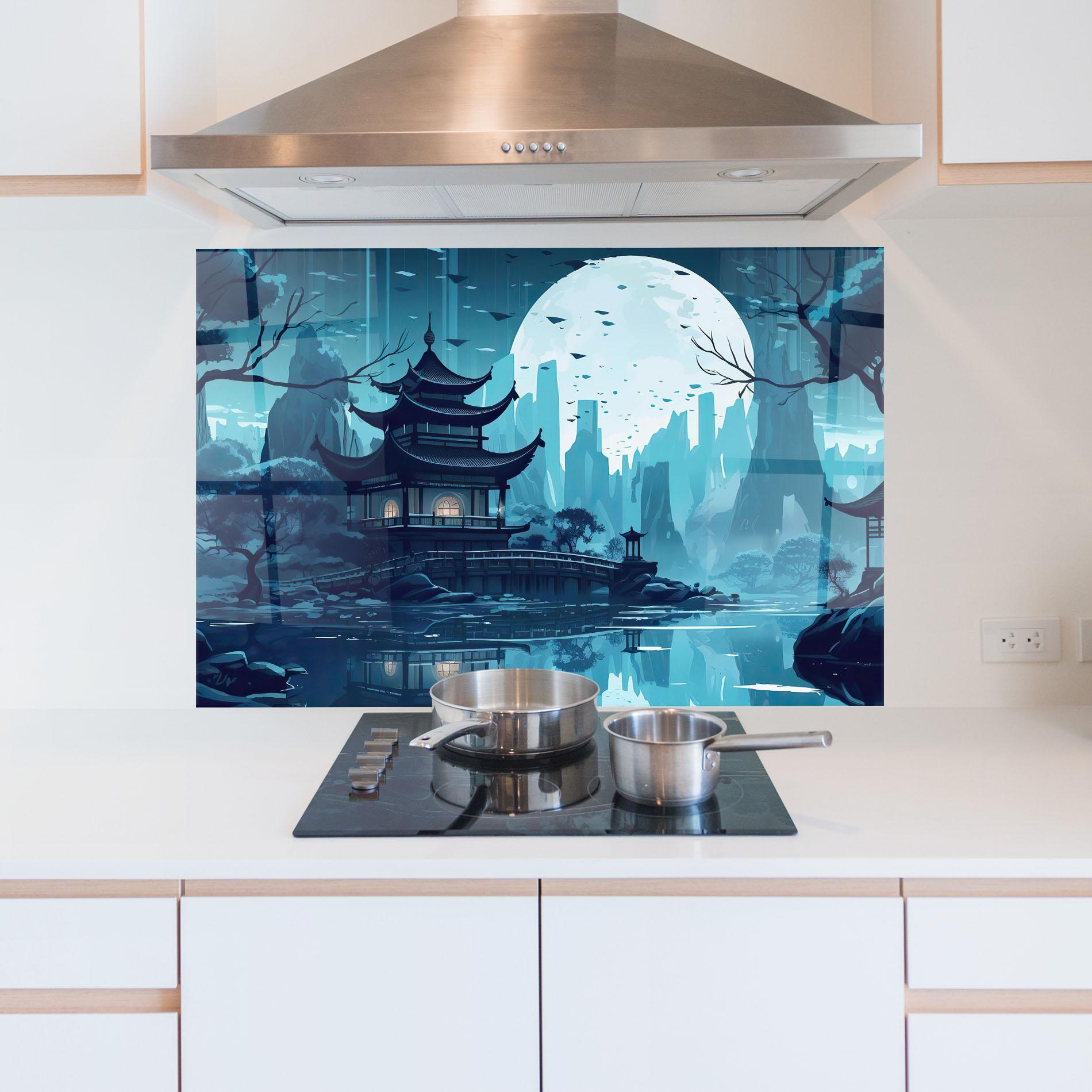 Стъклен панел за кухня Chinese Cartoon mockup 5