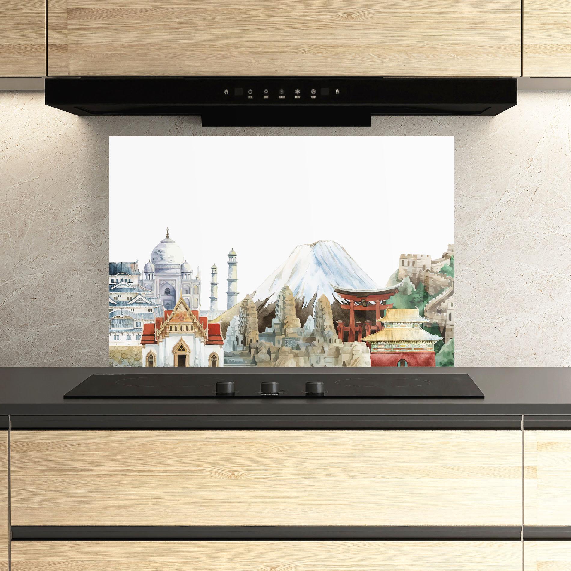 Стъклен панел за кухня City View Mix mockup 3