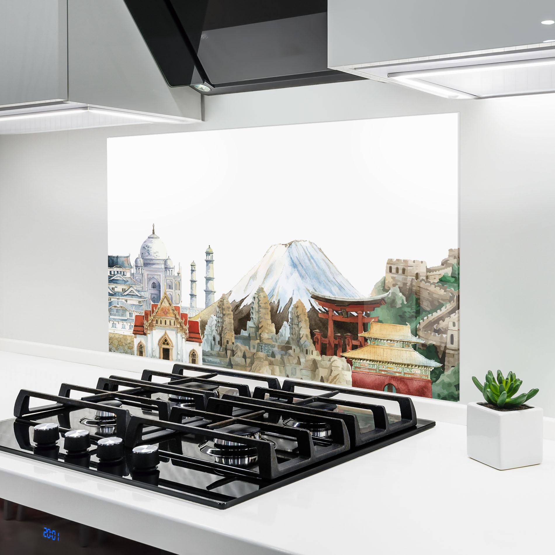 Стъклен панел за кухня City View Mix mockup 6